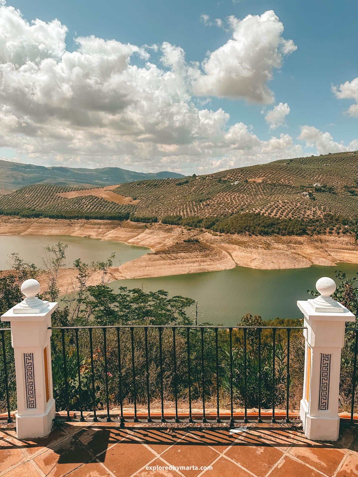 Views of Iznajar reservoir from Mirador del Postigo in iznajar, Spain
