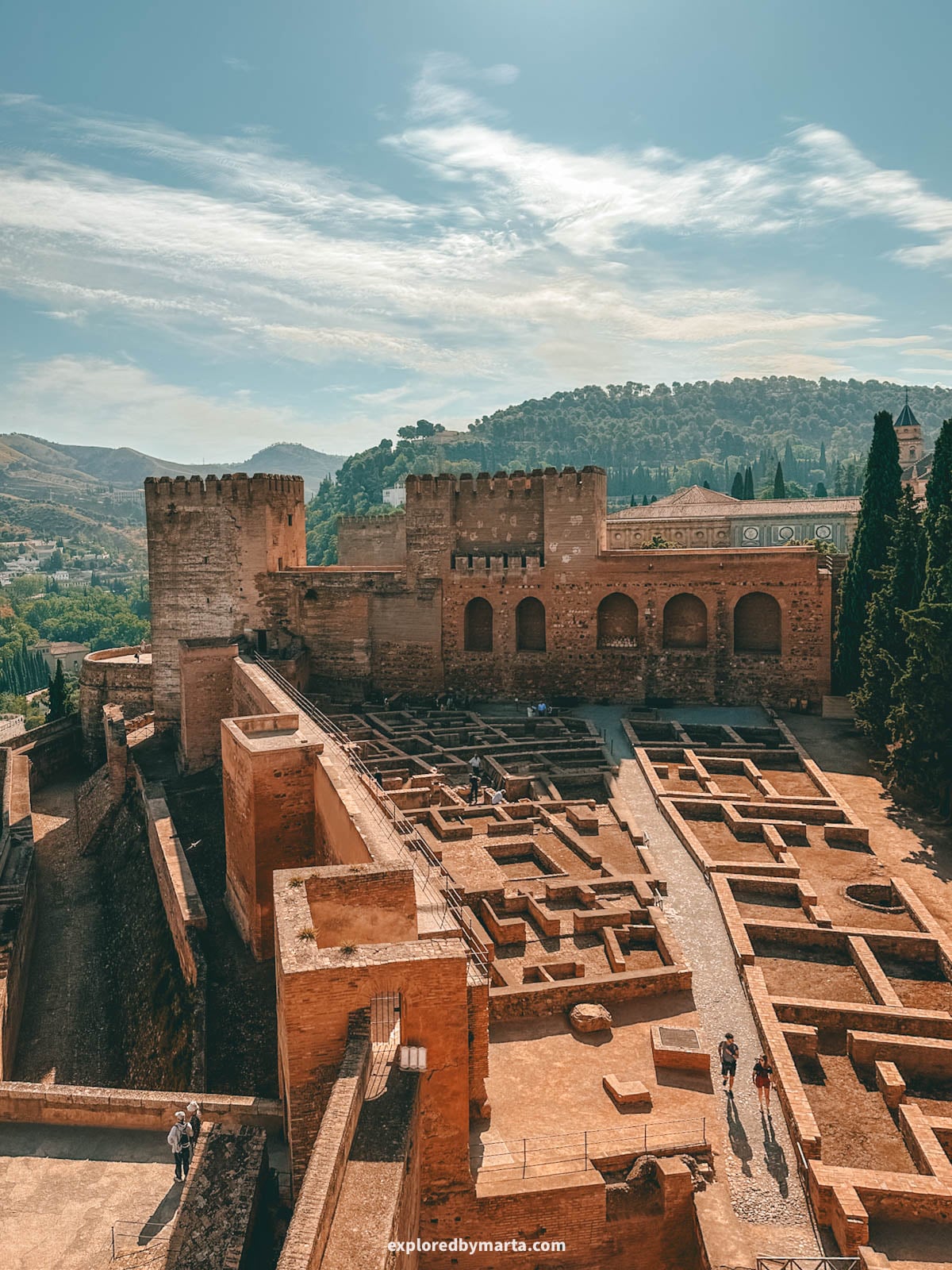 Alcazaba fortress inside the Alhambra, Granada, Spain