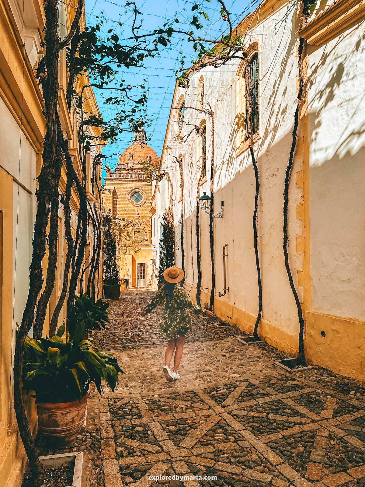 Calle Ciegos, one of Spain’s most beautiful streets in Jerez de la Frontera, Spain