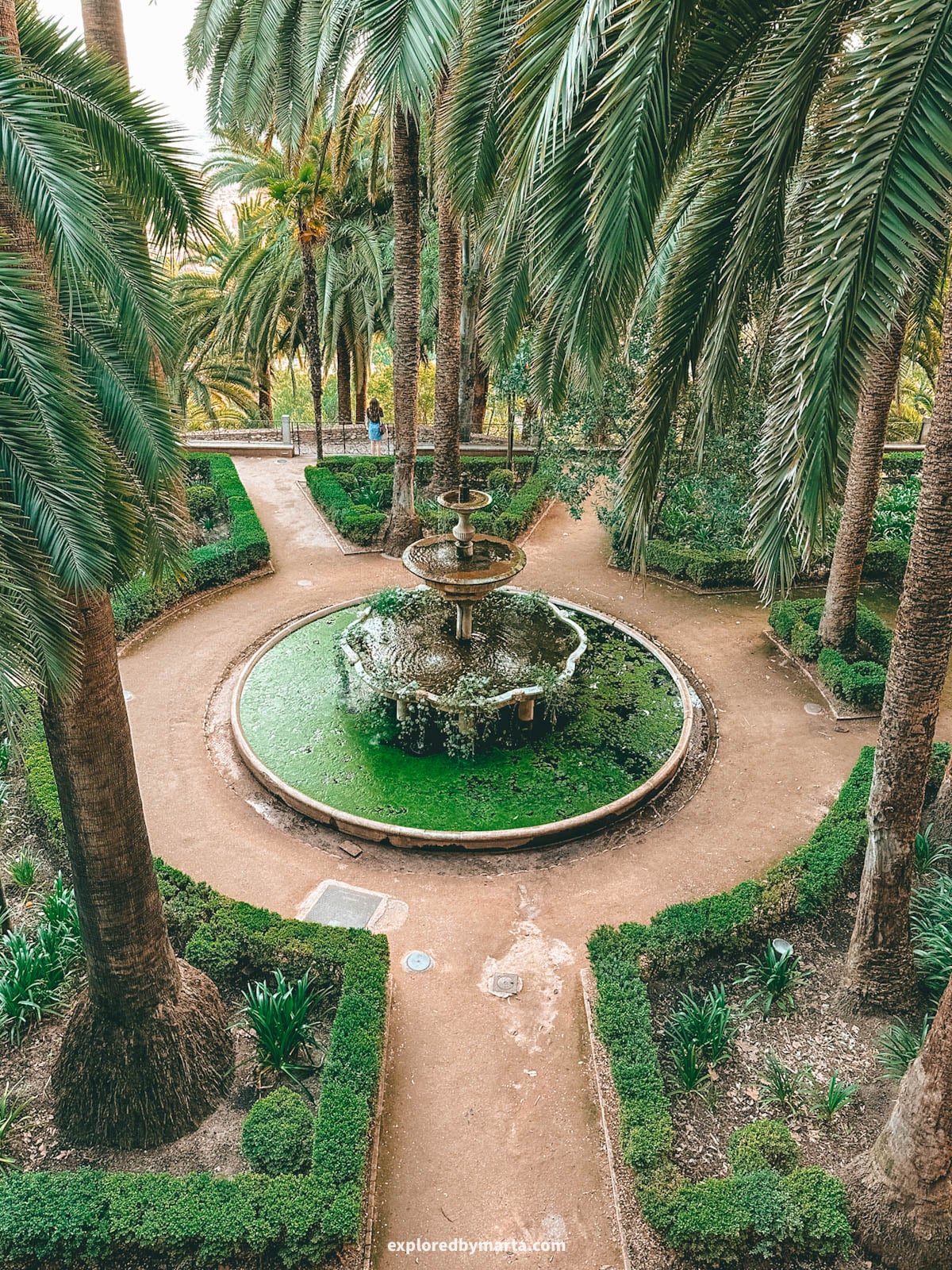 Carmen de los Mártires public gardens in Granada, Spain