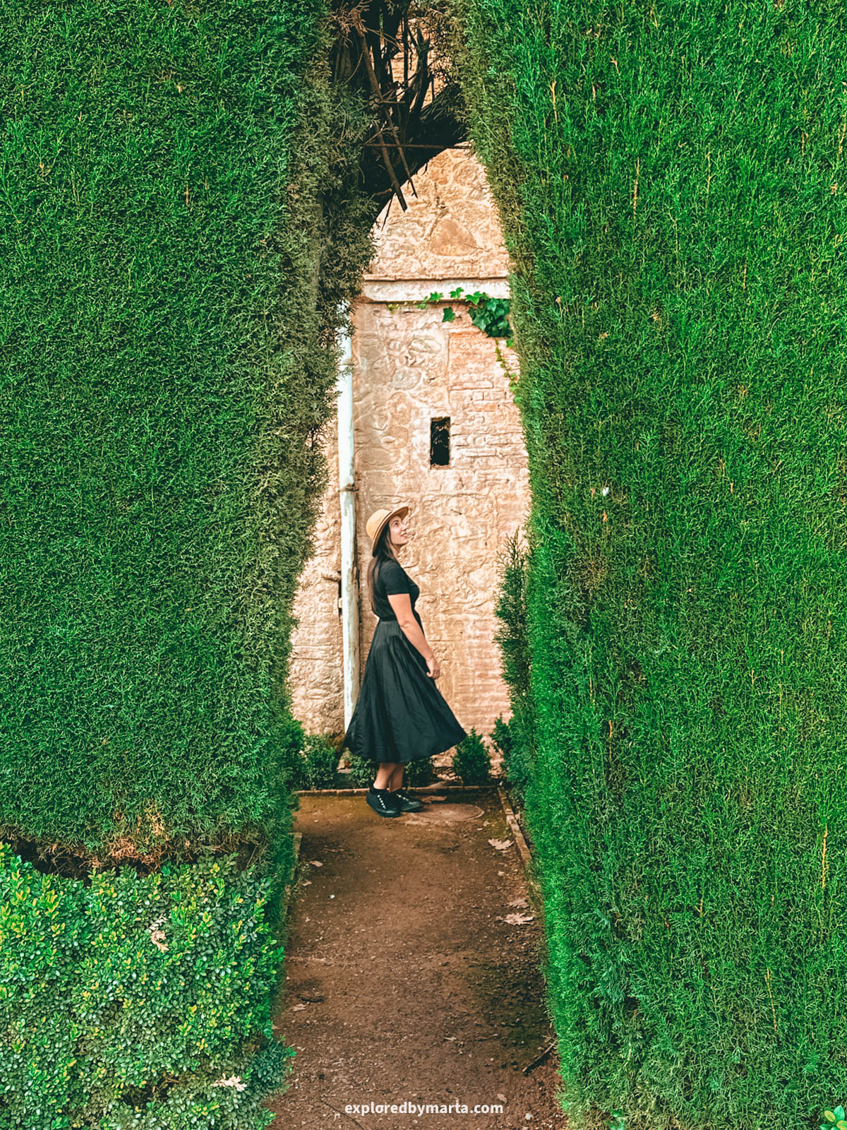 Carmen de los Mártires public gardens in Granada, Spain
