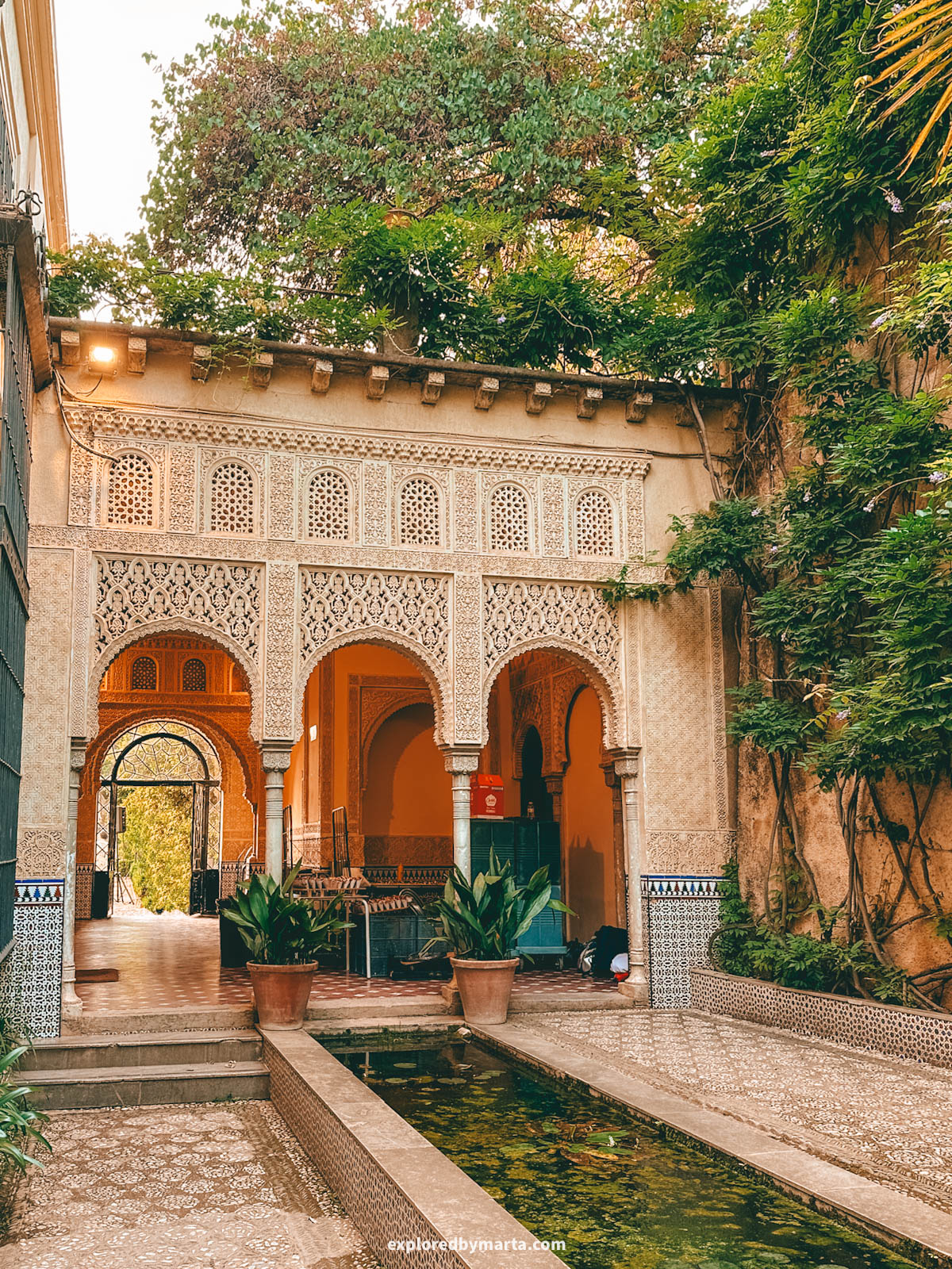 Carmen de los Mártires public gardens in Granada, Spain