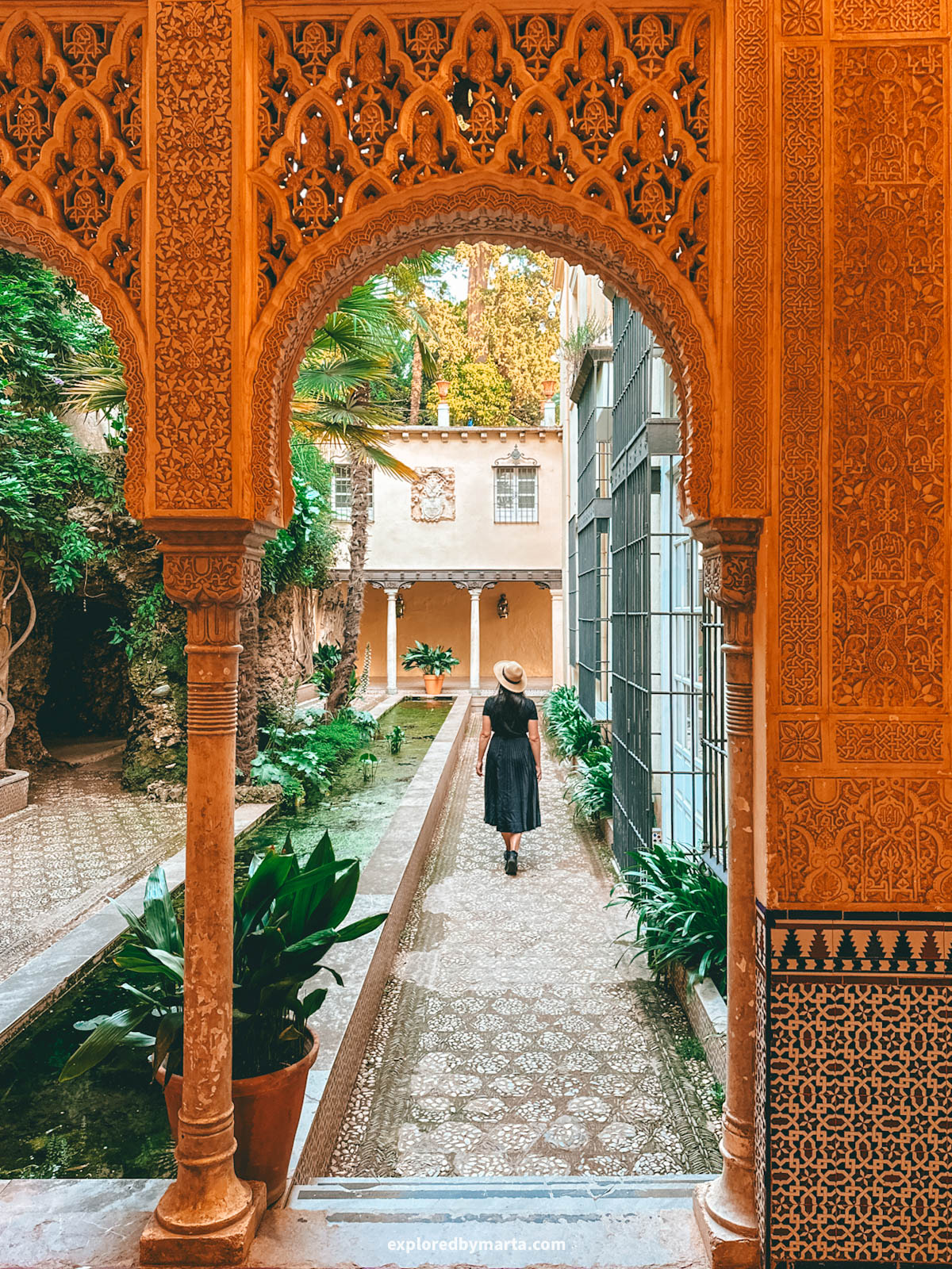 Carmen de los Mártires public gardens in Granada, Spain