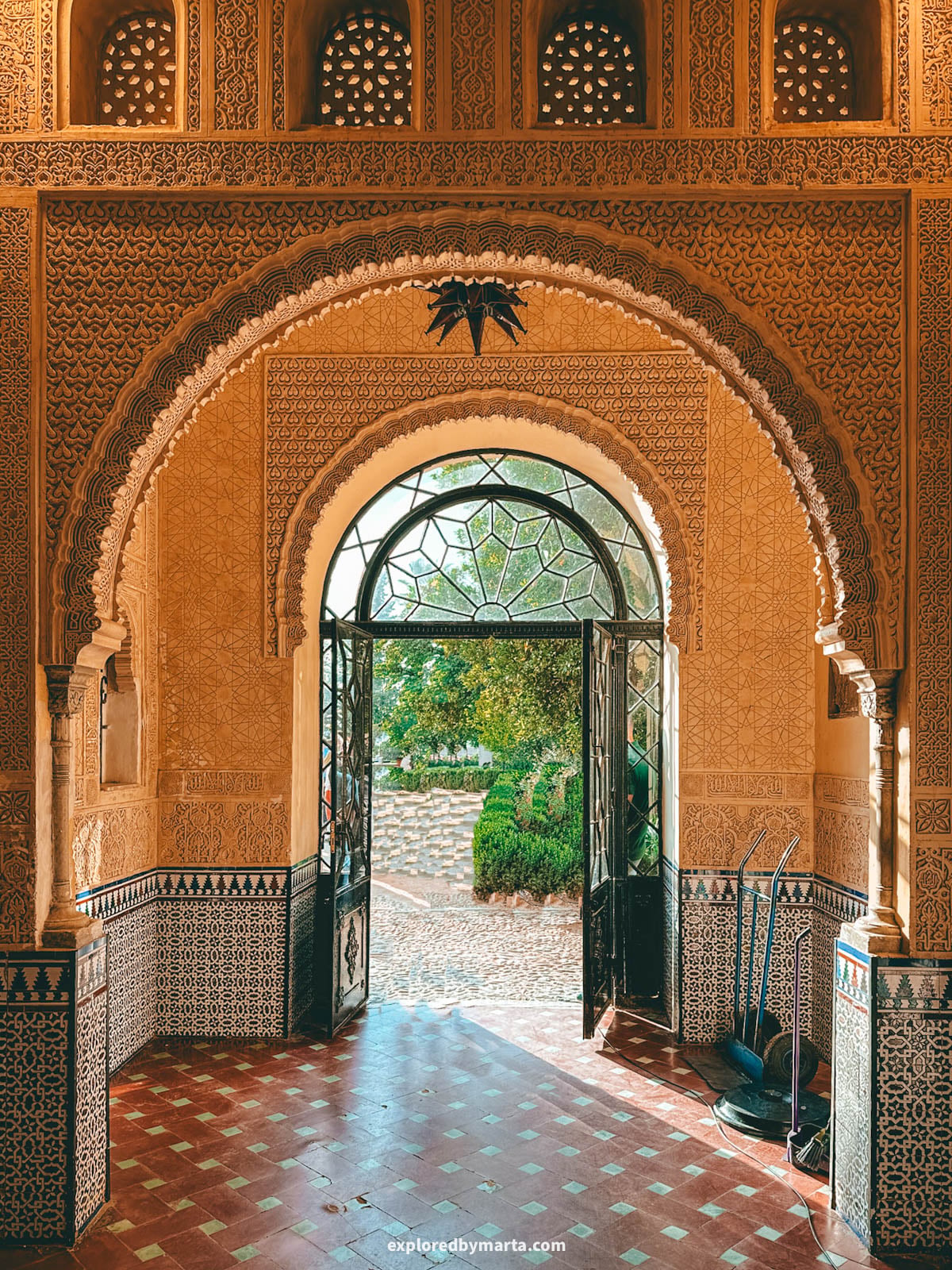 Carmen de los Mártires public gardens in Granada, Spain