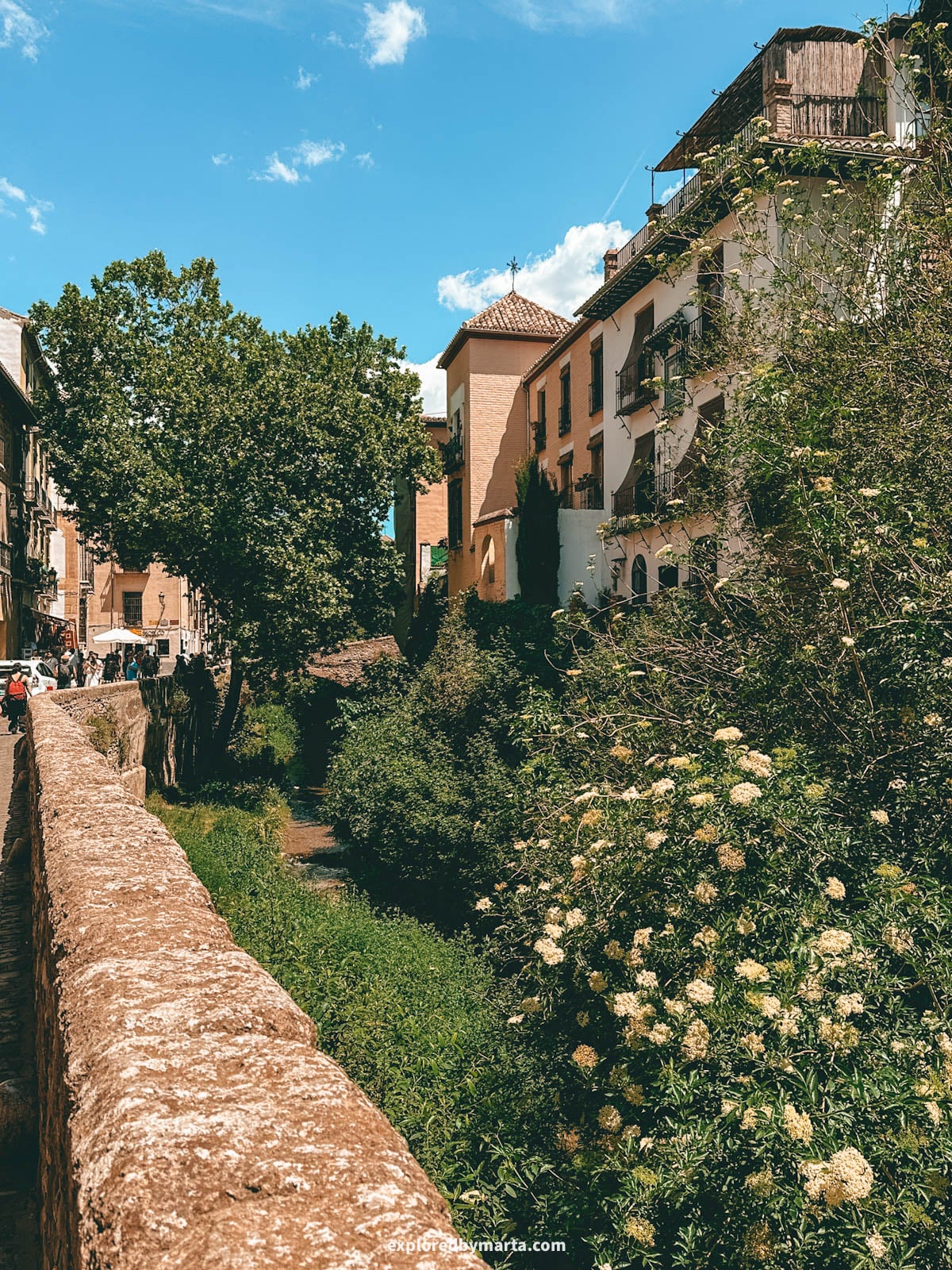 Carrera del Darro, the most beautiful street in Granada, Spain