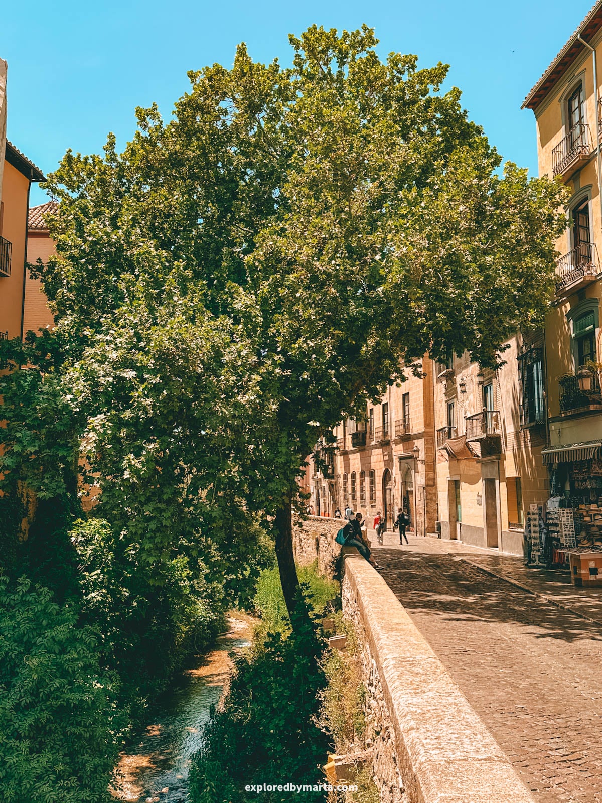 Carrera del Darro, the most beautiful street in Granada, Spain