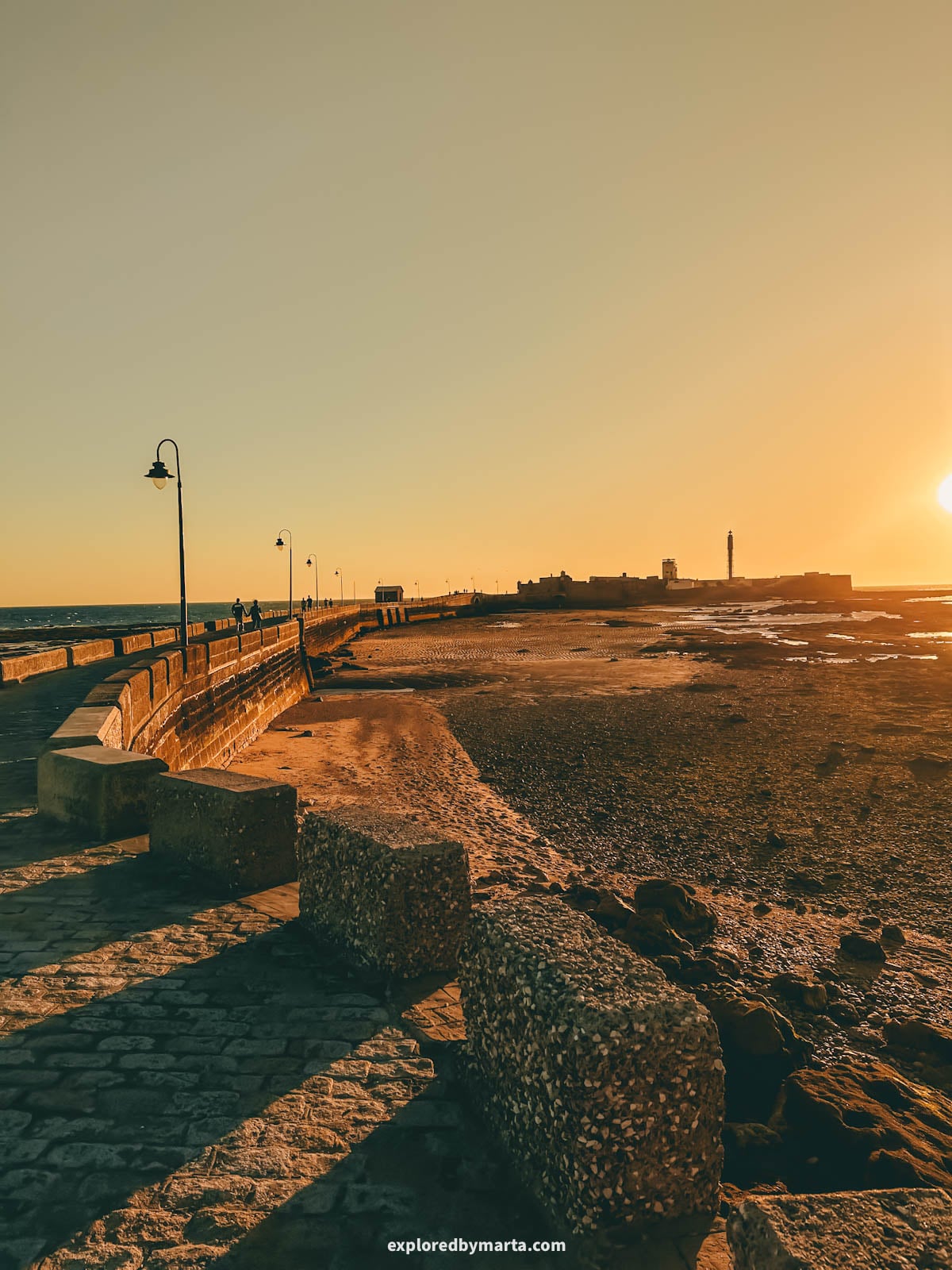 Castillo de San Sebastián at the end of a causeway in Cádiz, Spain