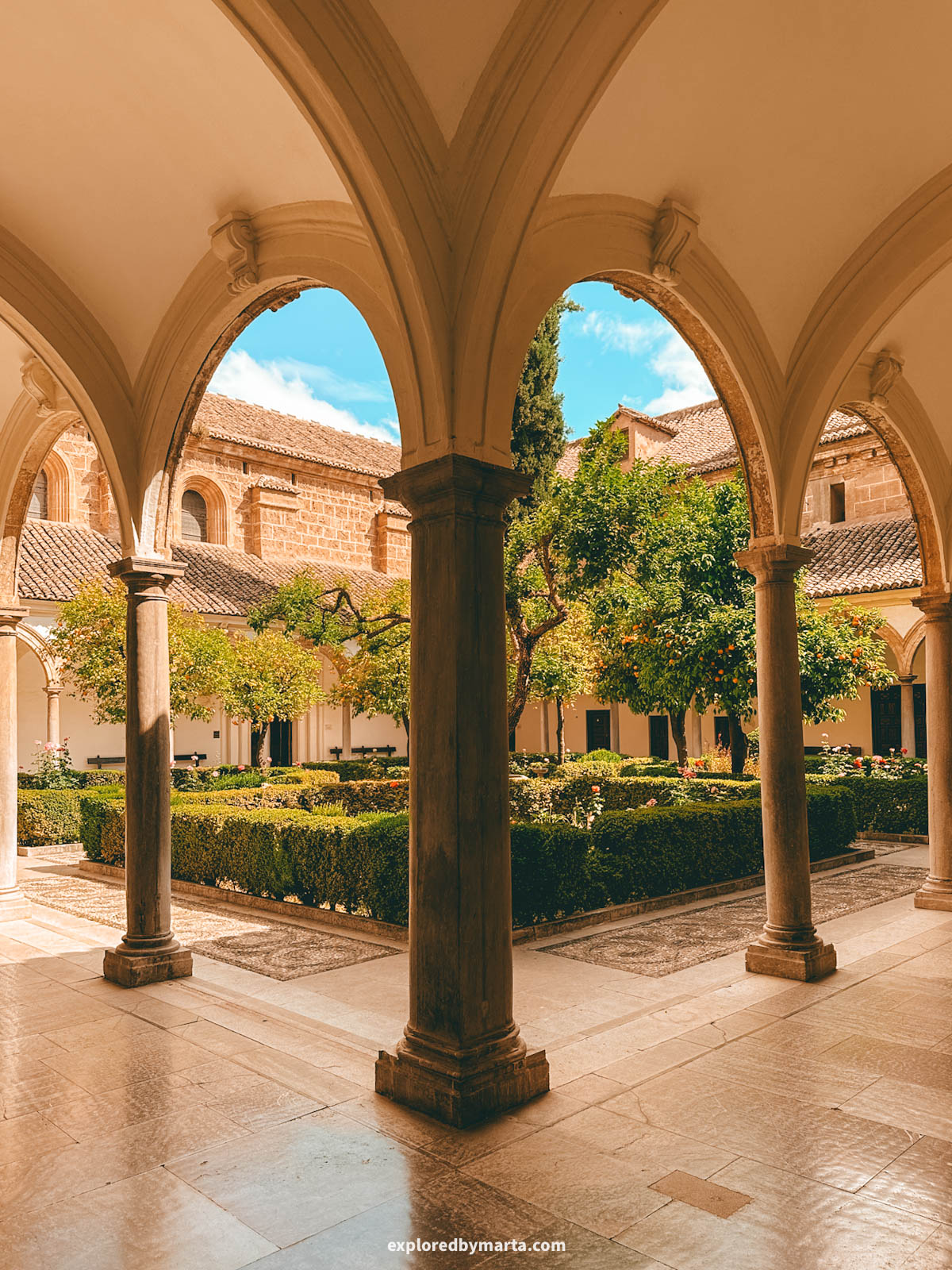 Cloister of Monasterio de la Cartuja in Granada, Spain
