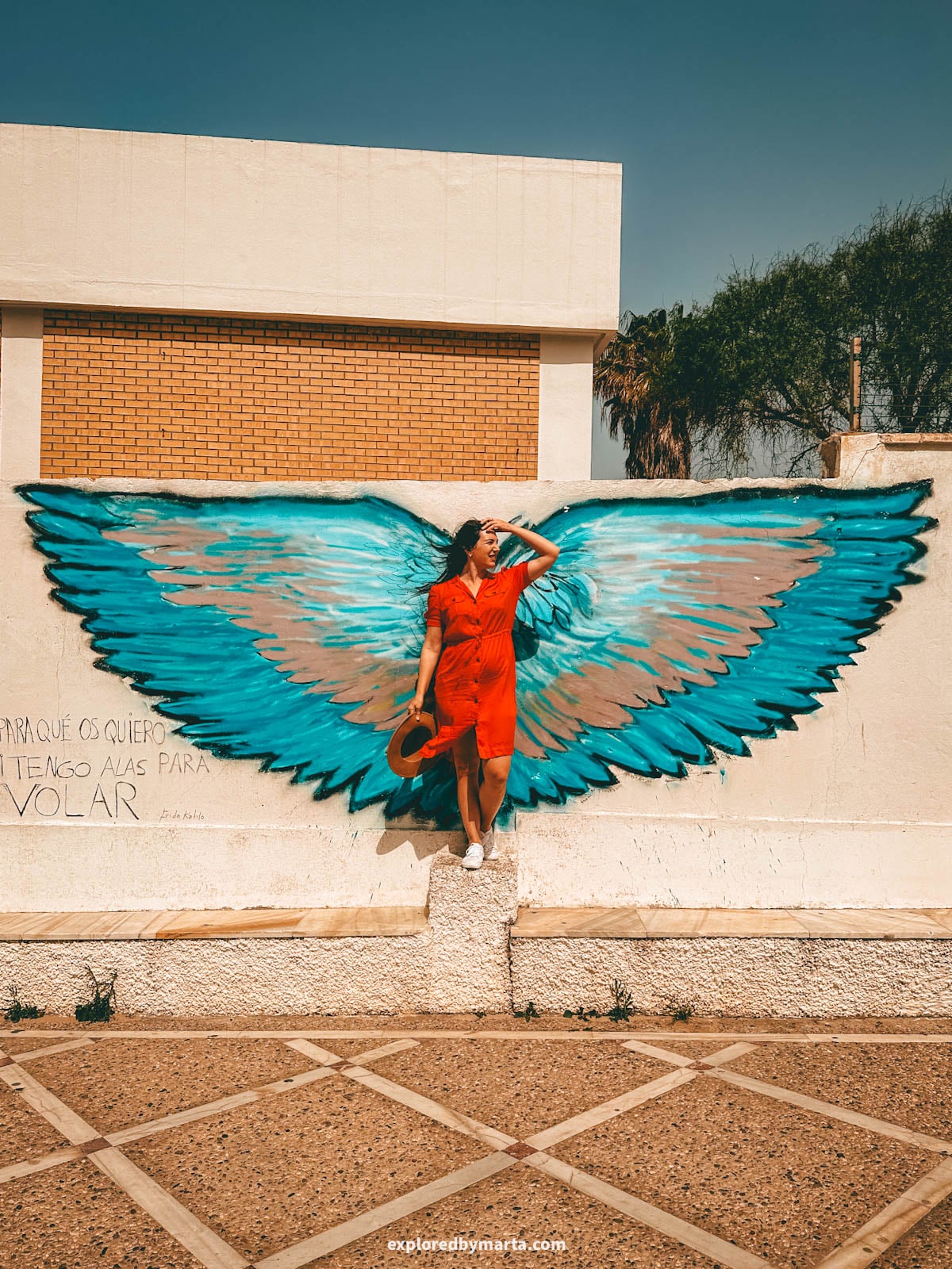 Colorful street art spots in Tarifa, Spain