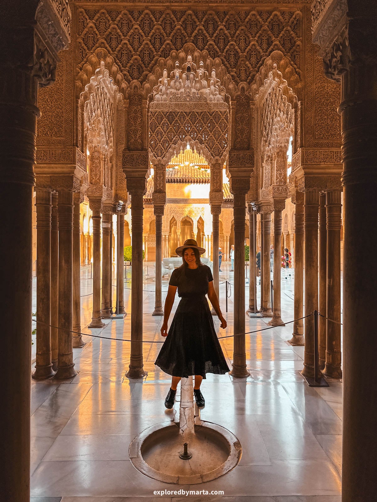 Court of the Lions or Palace of the Lions in the Alhambra, Granada, Spain