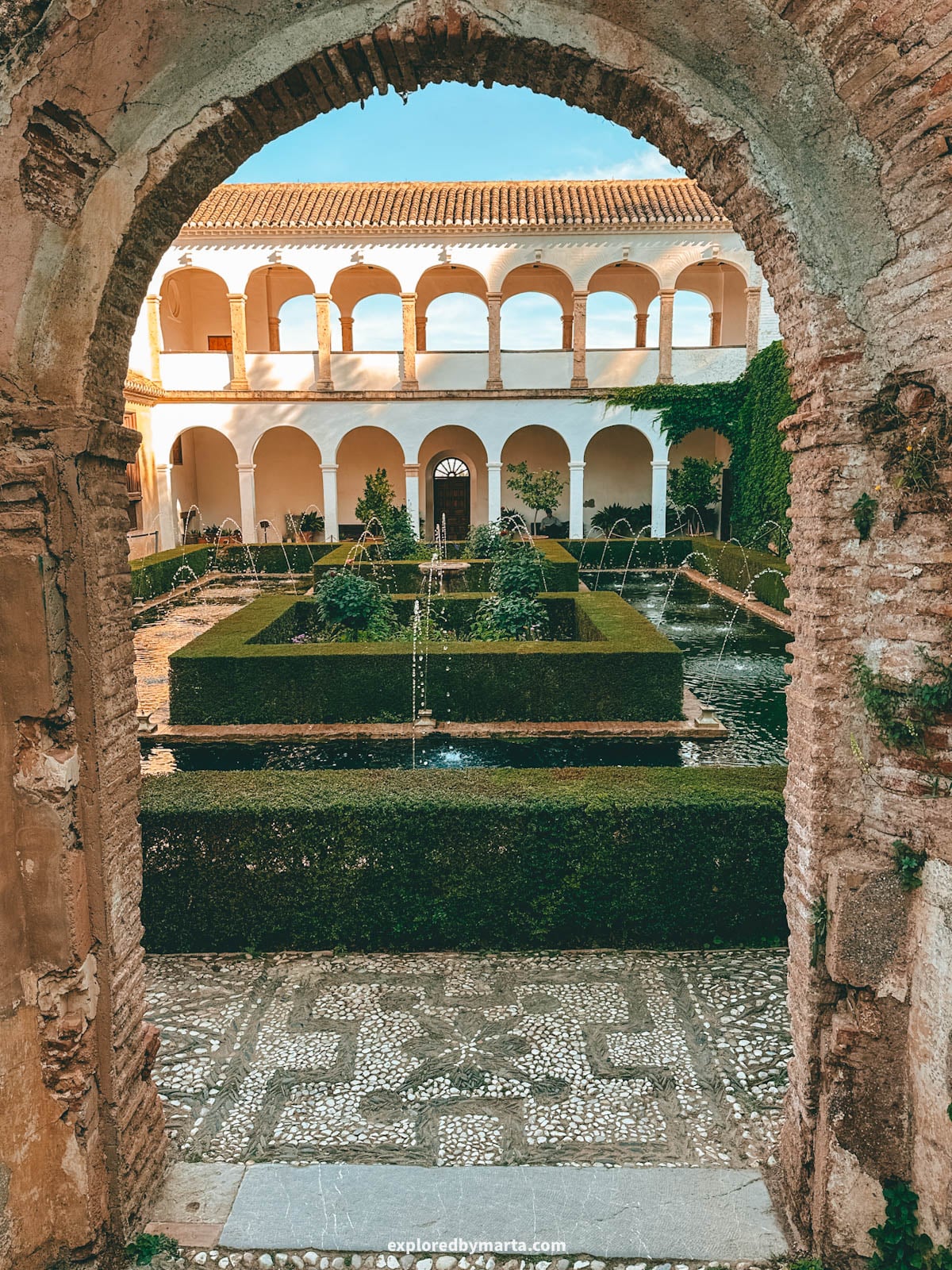 Generalife gardens and summer palace in the Alhambra, Granada, Spain