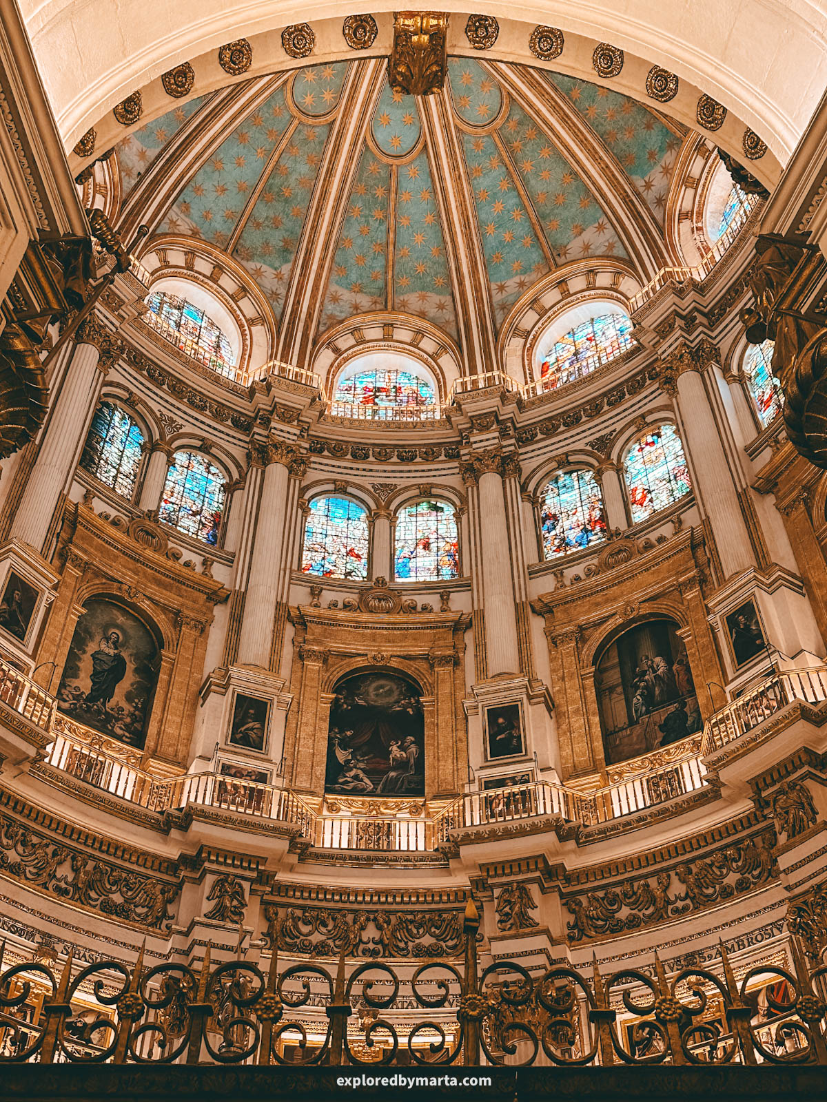 Interior of Granada Cathedral in Granada, Spain