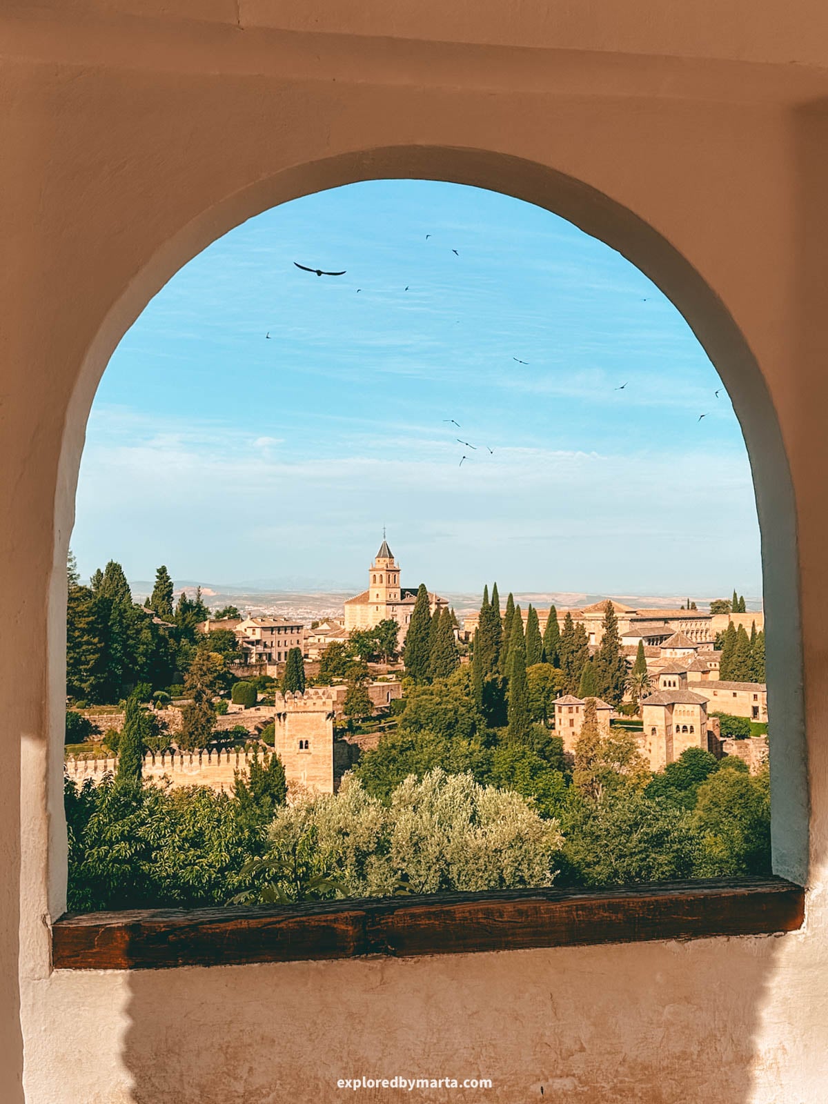 Granada views from the Generalife palace inside the Alhambra, Granada, Spain