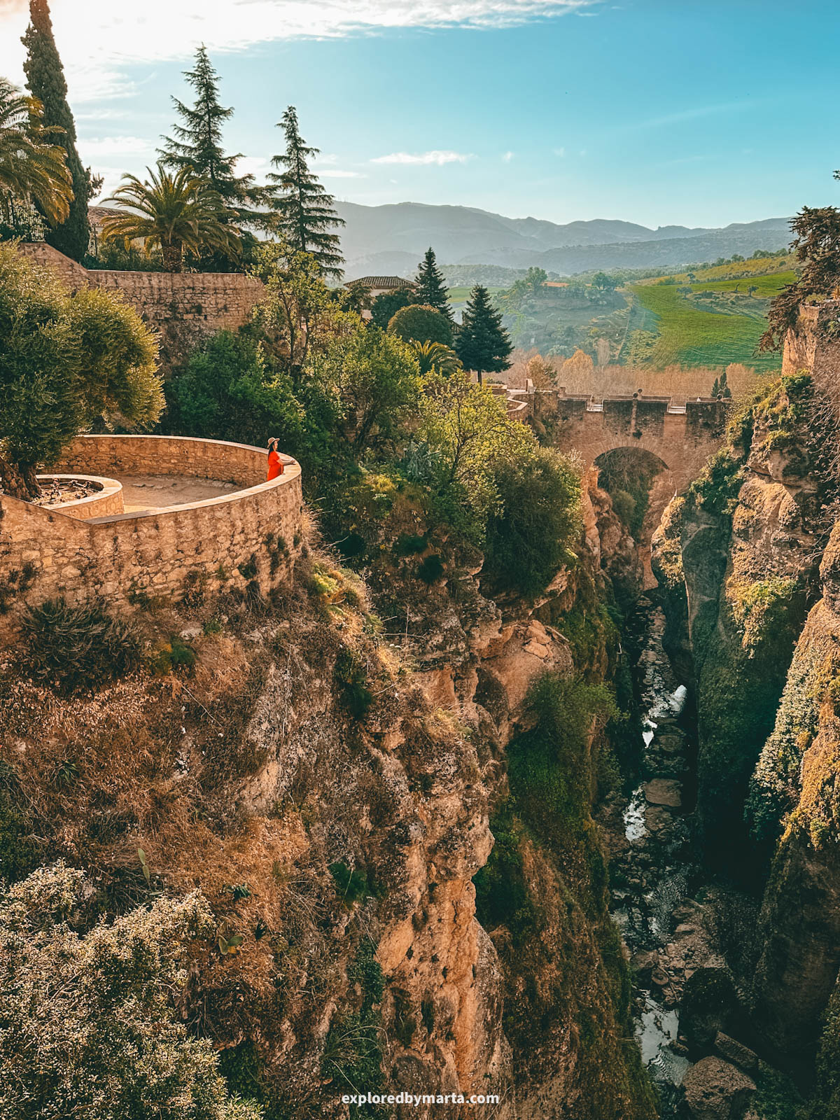Hanging Jardines de Cuenca gardens in Ronda, Spain