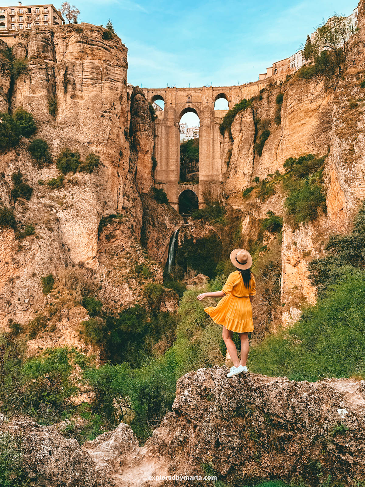 Iconic Arco del Cristo is one of the best viewpoints of Puente Nuevo bridge in Ronda, Spain