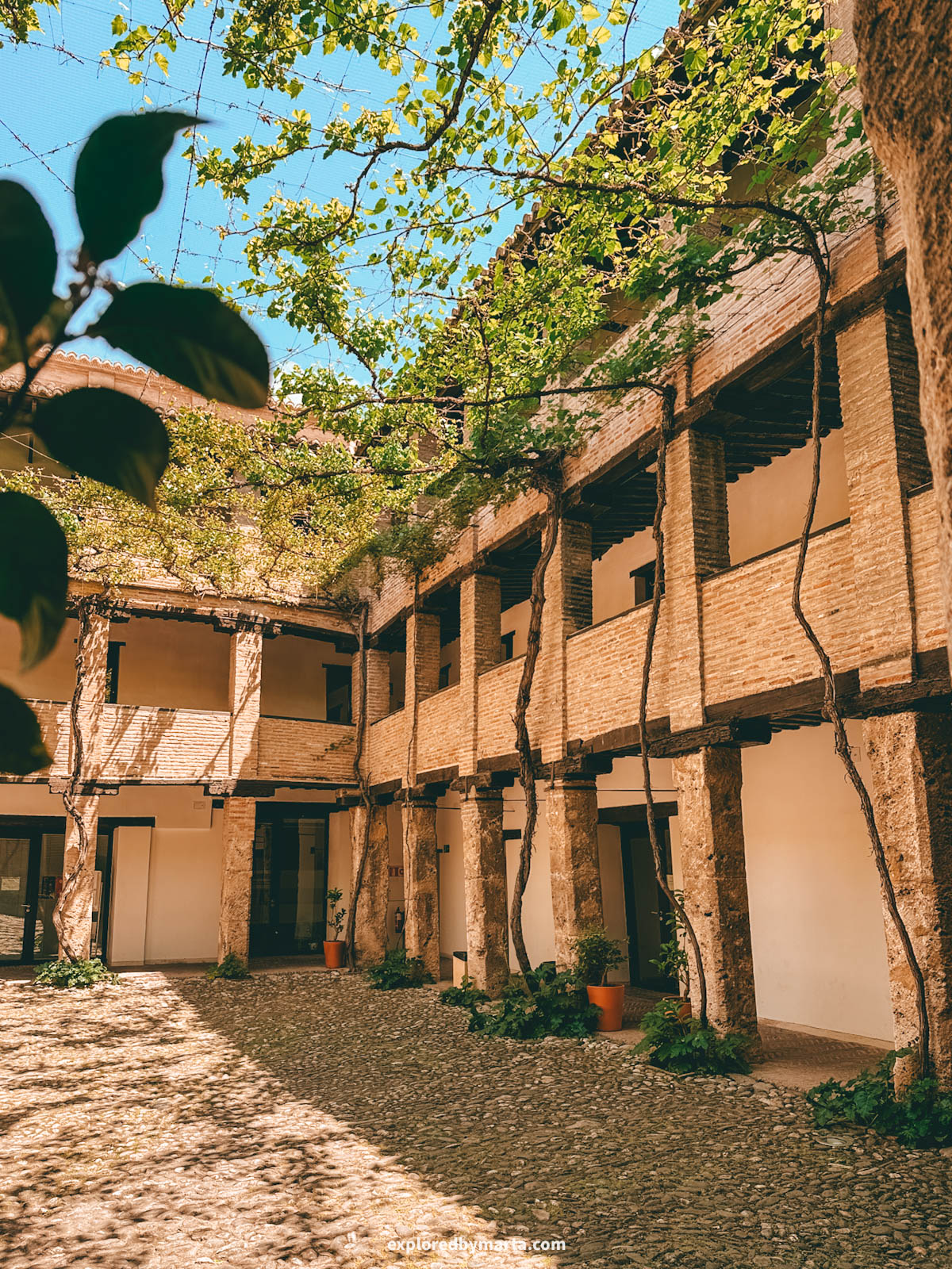 Interior courtyard of Corral del Carbón in Granada, Spain