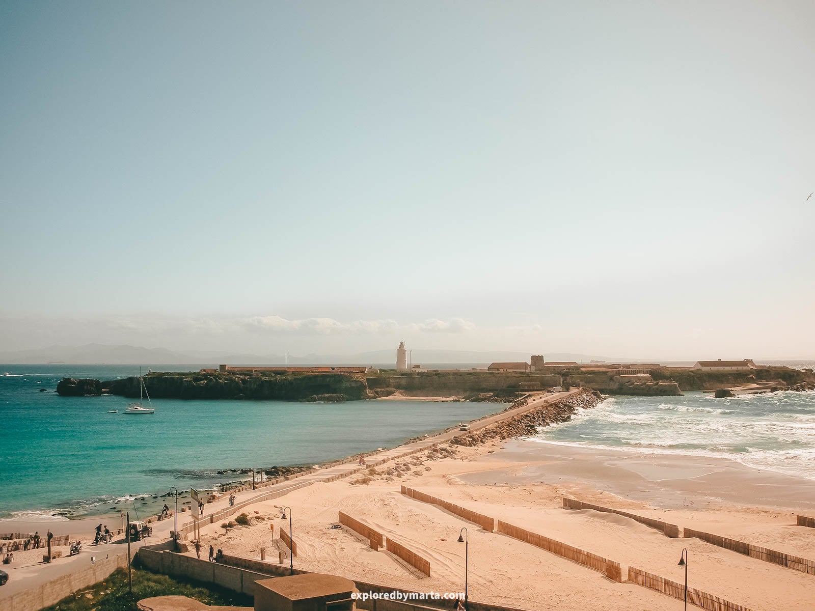 Isla de Tarifa, the southernmost point of mainland Europe in Tarifa, Spain