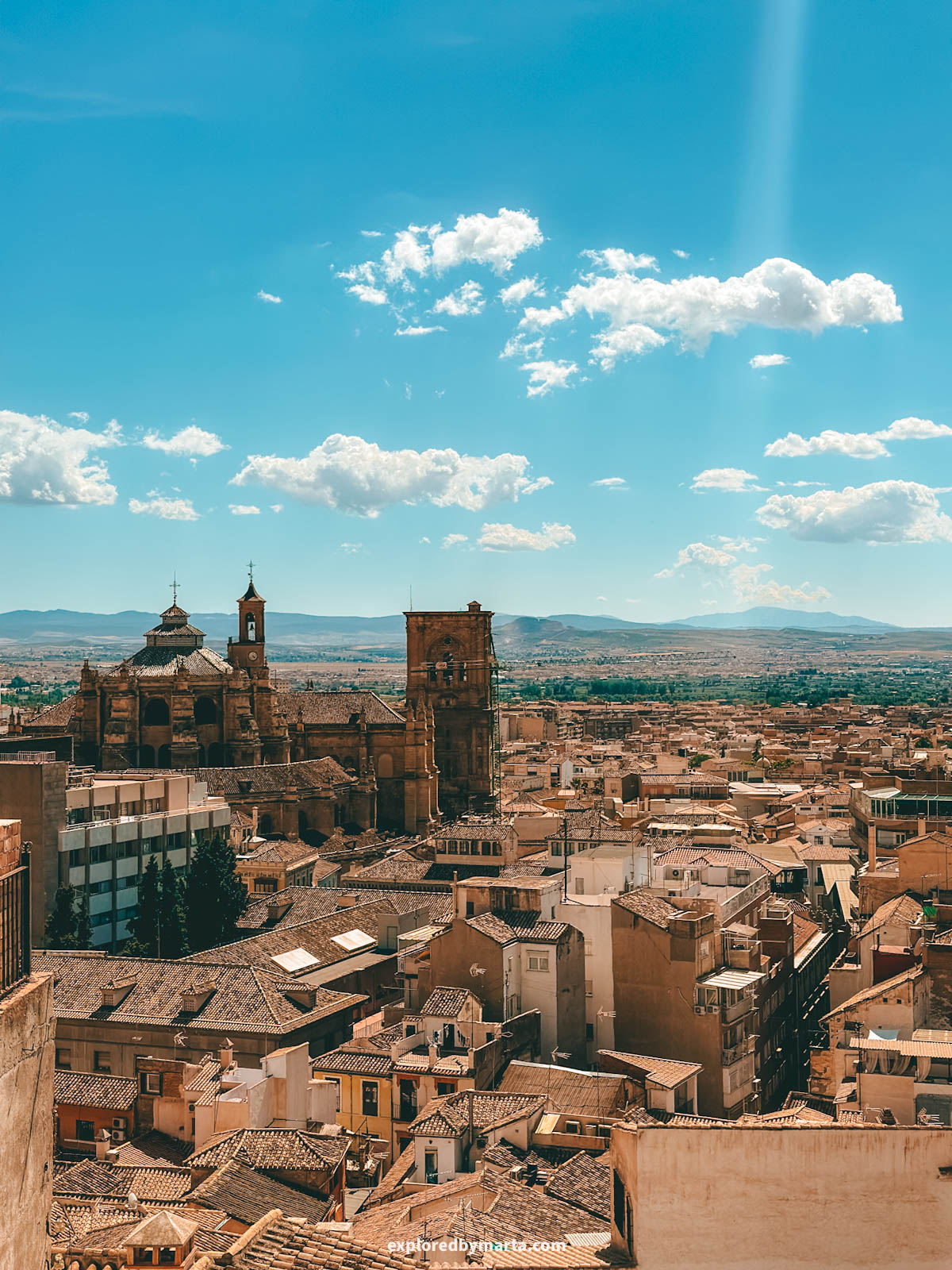 Granada views from Mirador de Tato located on Plaza Maria Santisima de la Aurora in Granada, Spain