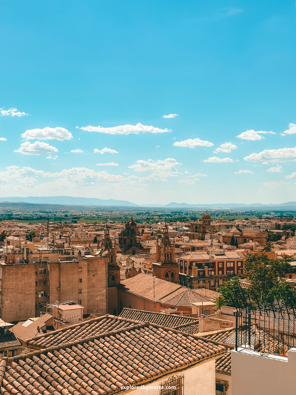 Granada views from Mirador de Tato located on Plaza Maria Santisima de la Aurora in Granada, Spain