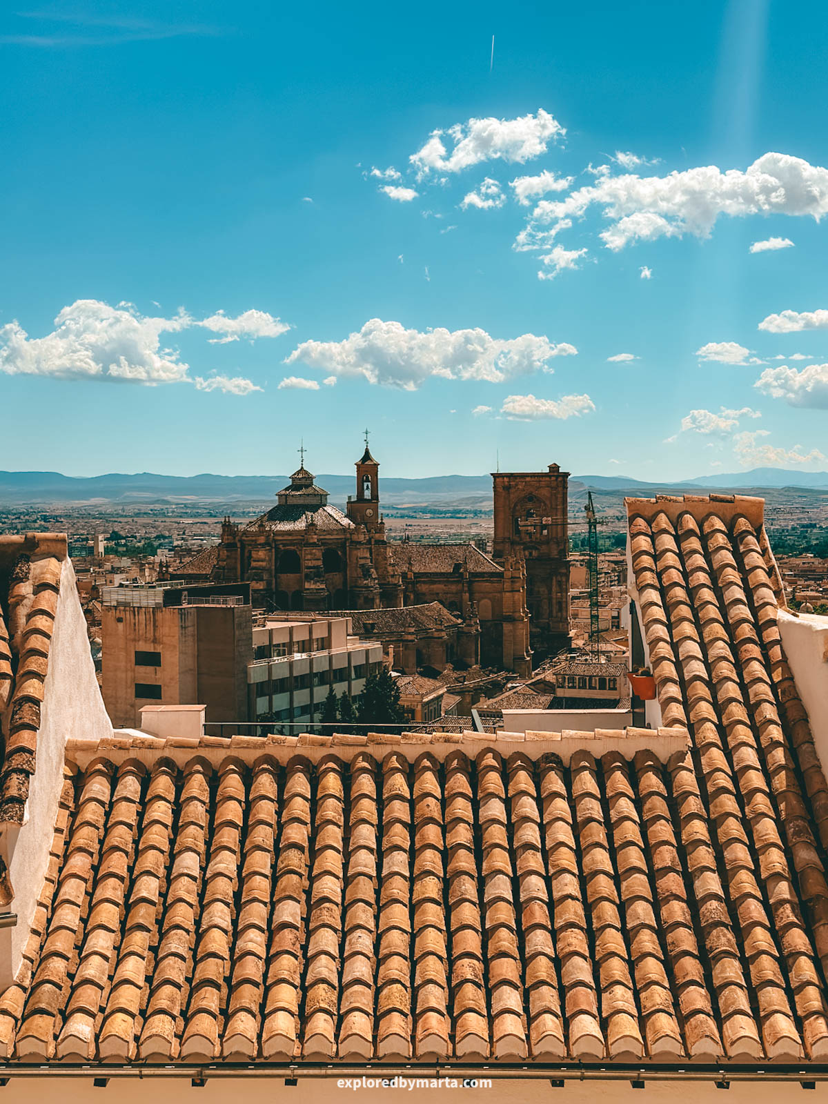 Granada views from Mirador de Tato located on Plaza Maria Santisima de la Aurora in Granada, Spain
