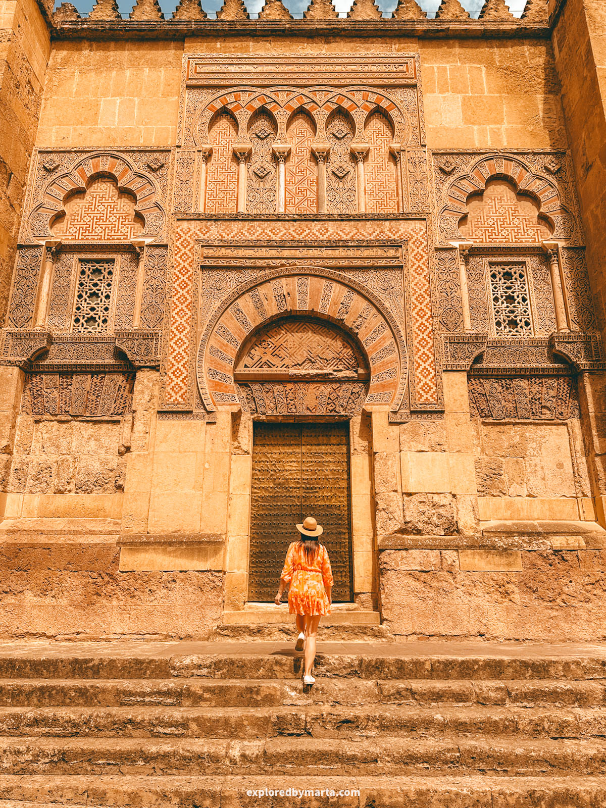 Moorish-style gate at Mezquita-Catedral de Córdoba in Córdoba, Spain