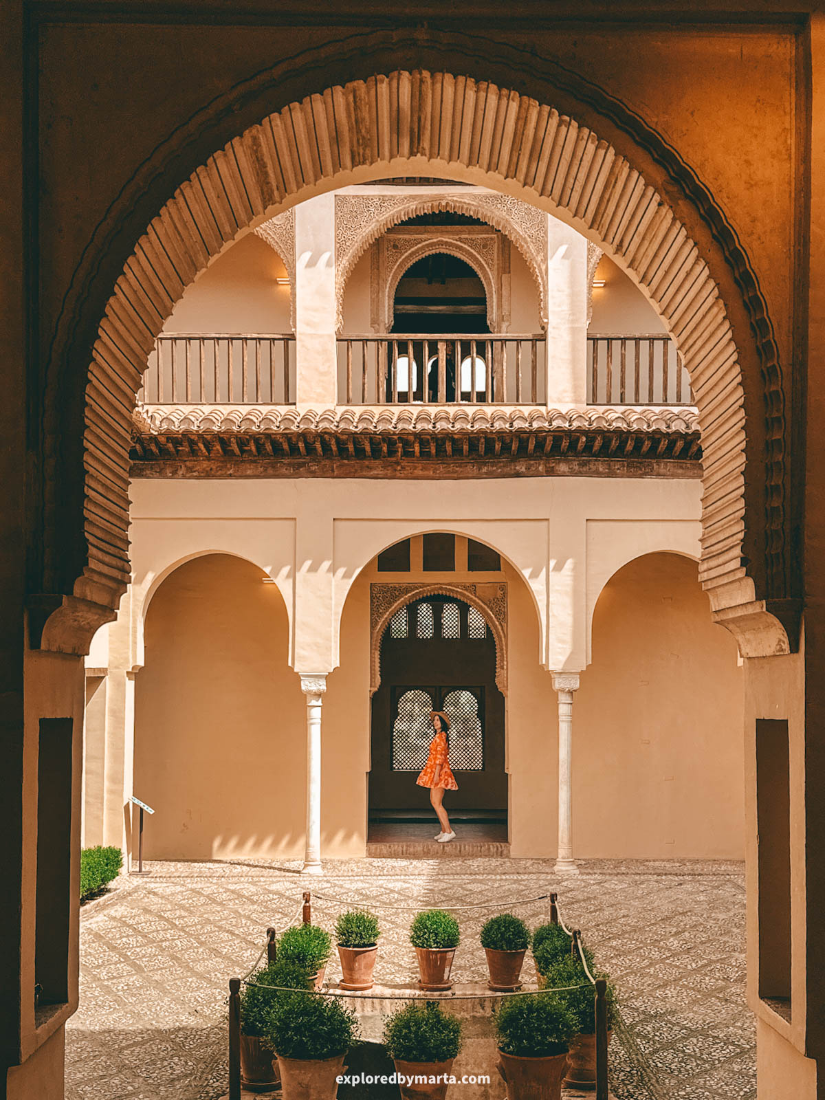 Patio inside Palacio Dar al-Horra, a Nasrid queen's hidden palace in Granada, Spain