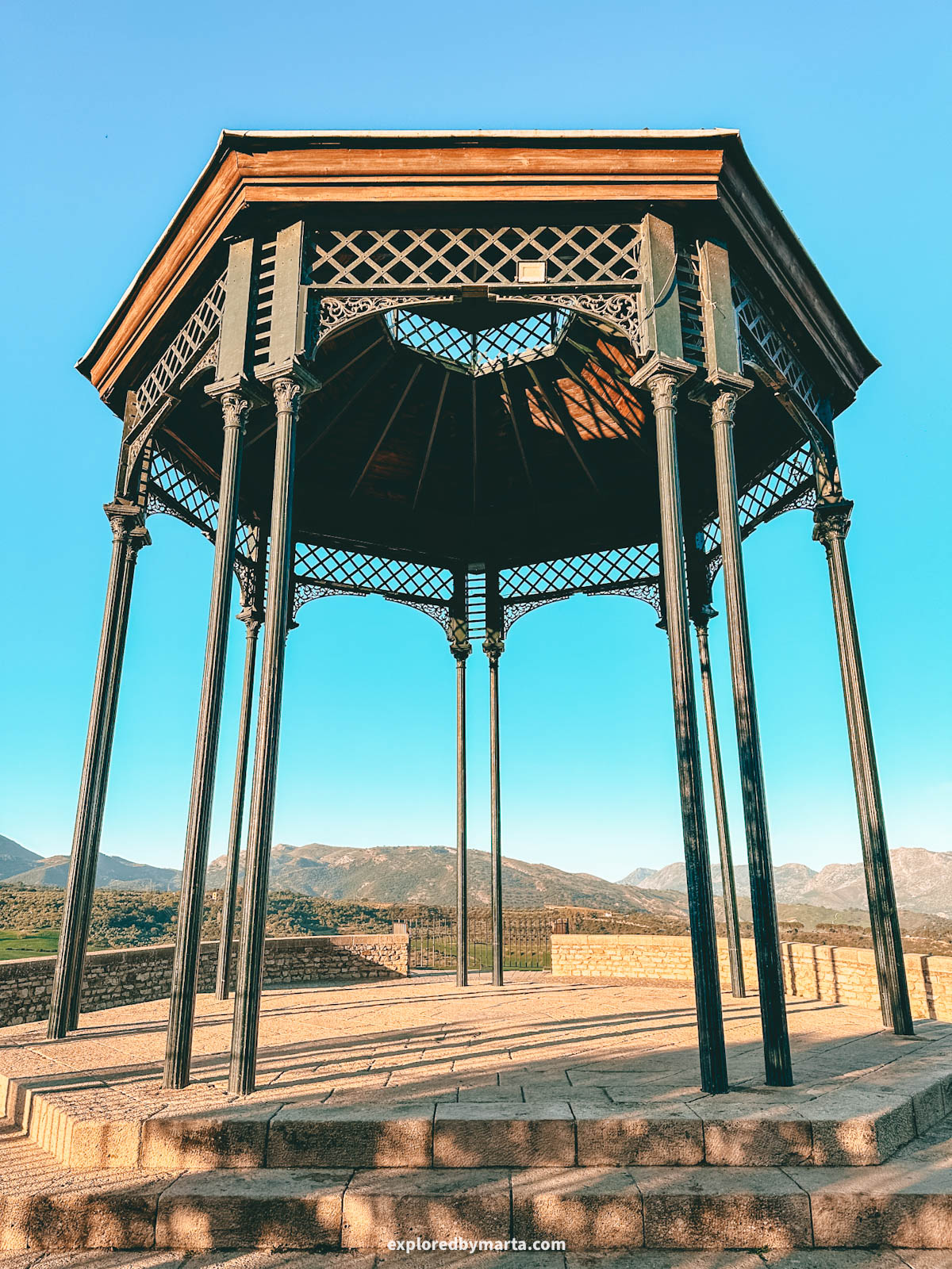 The famous Mirador de Ronda with a canopy in Ronda, Spain