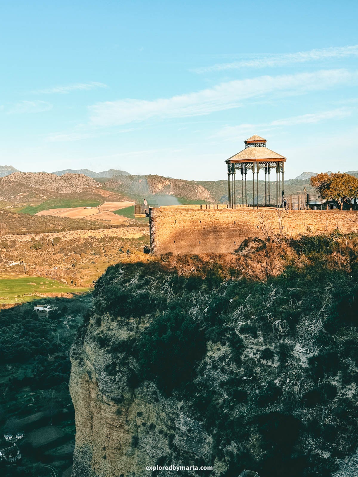 The famous Mirador de Ronda with a canopy in Ronda, Spain