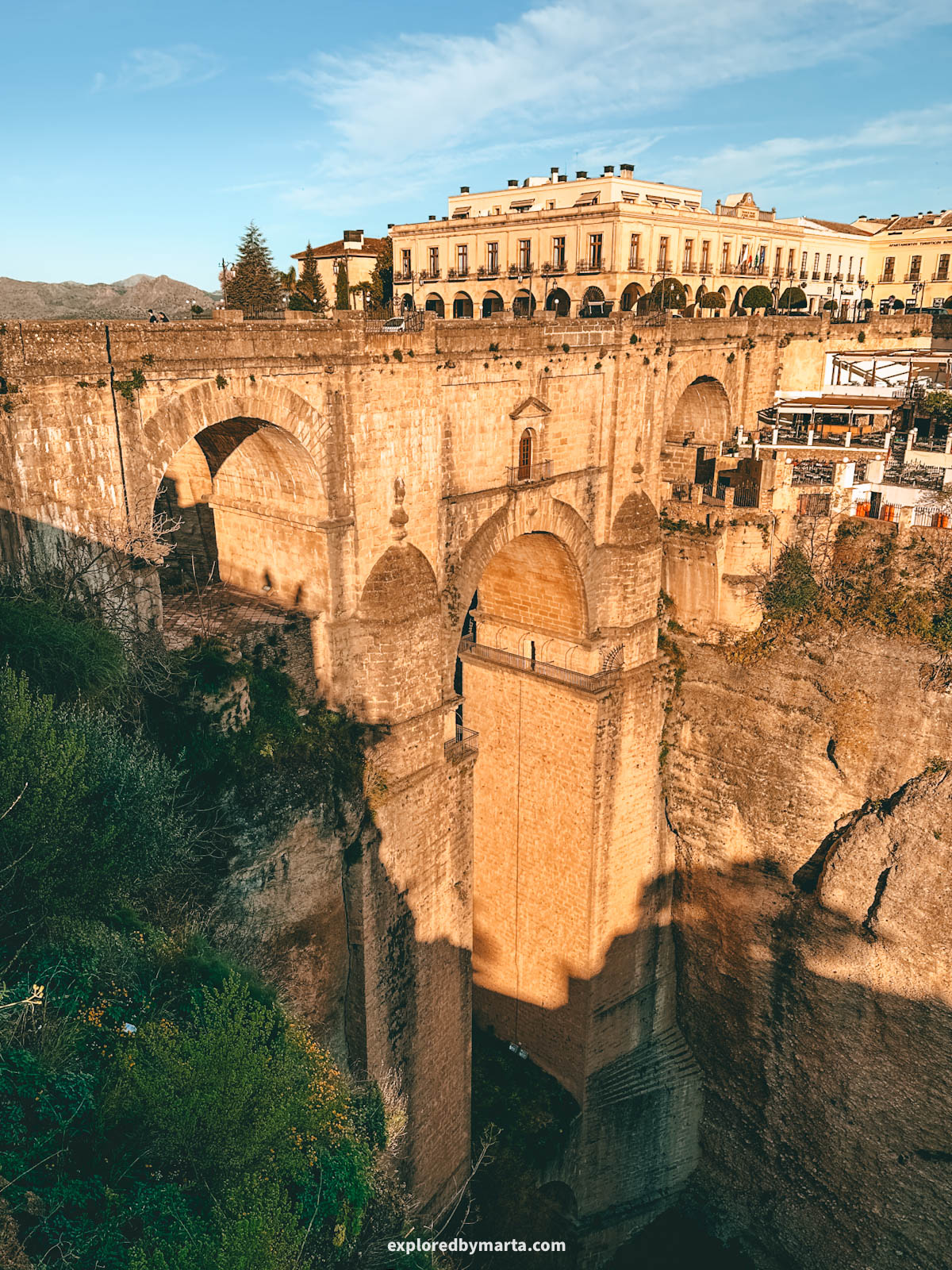 View of Puente Nuevo Bridge in Ronda from Mirador de Aldehuela