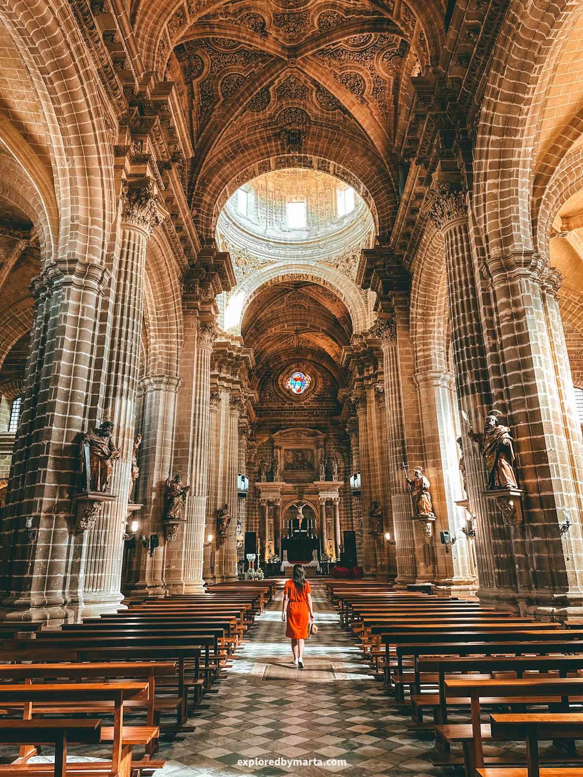 Visiting the majestic Cathedral of Jerez in Jerez de la Frontera, Spain