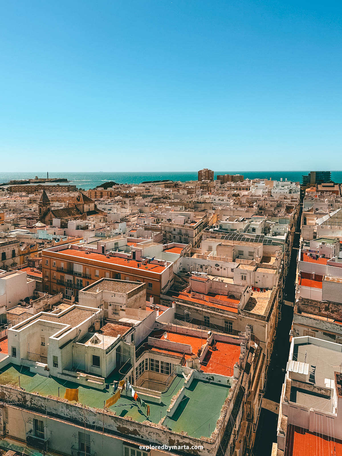 You can see Cádiz from above at Torre Tavira in Cádiz, Spain