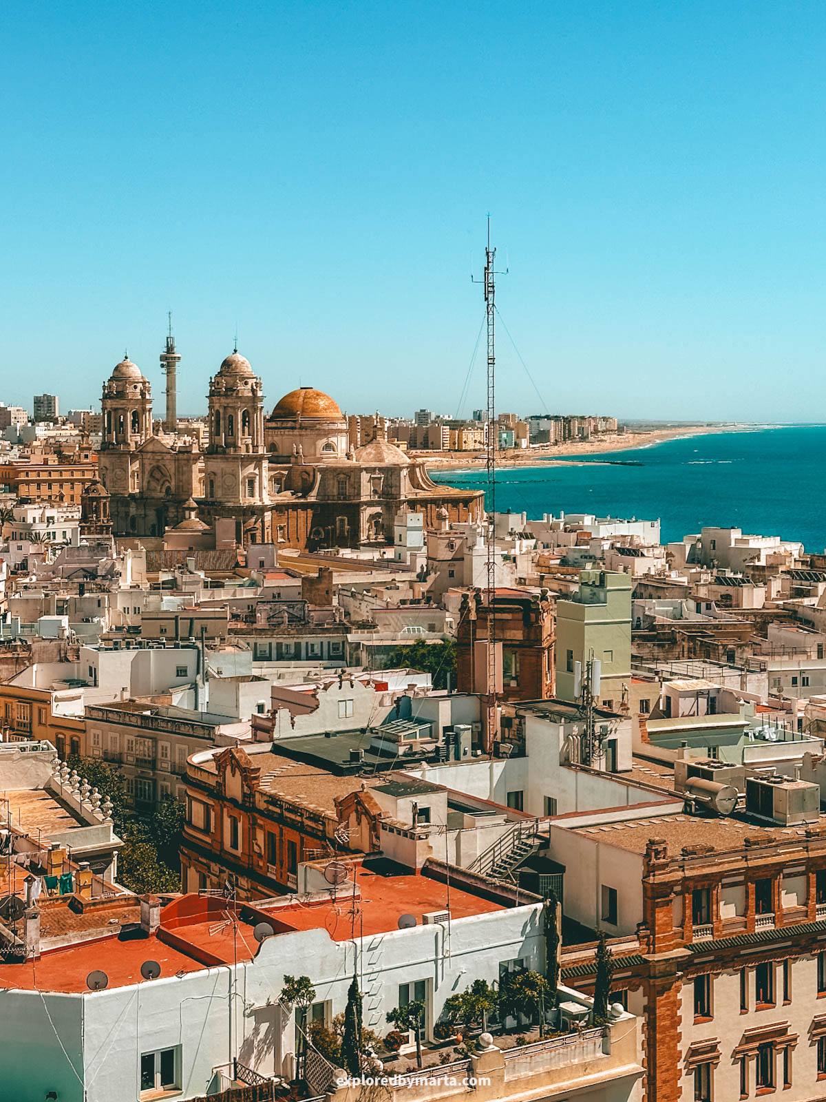 You can see Cádiz from above at Torre Tavira in Cádiz, Spain