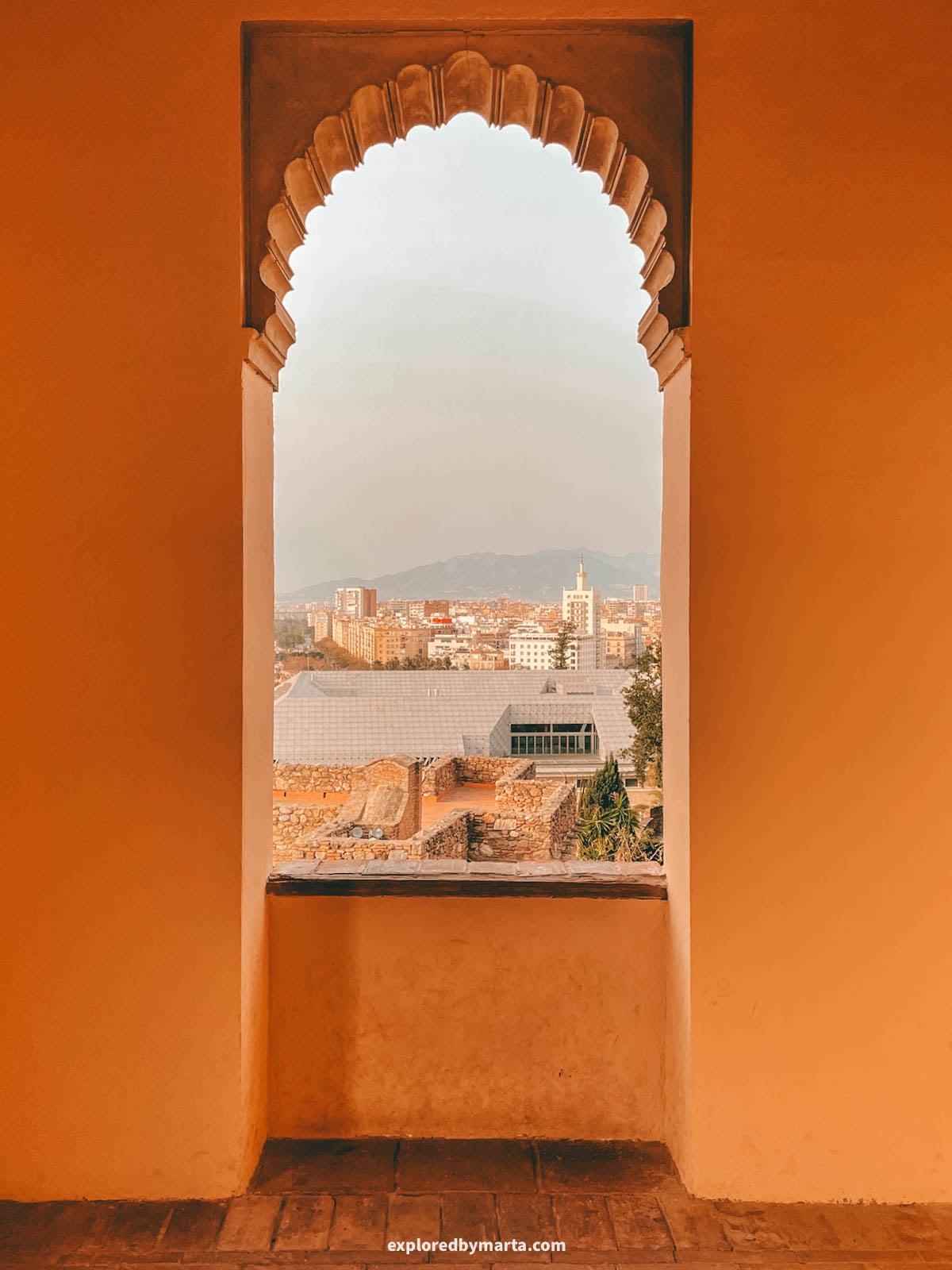 View from Alcazaba de Málaga in Malaga, Spain