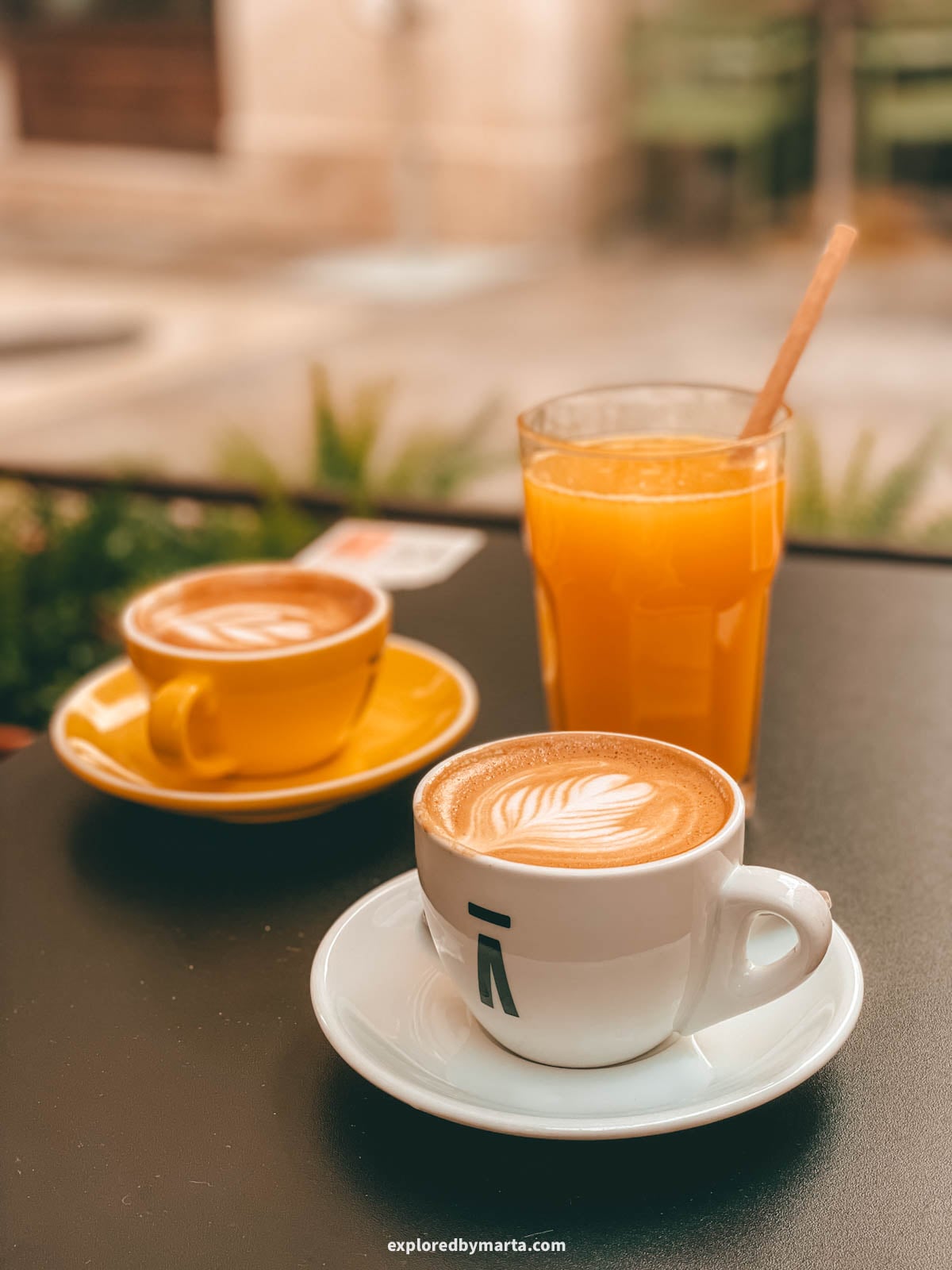 Breakfast and coffee at Santa Coffee in Malaga, Spain
