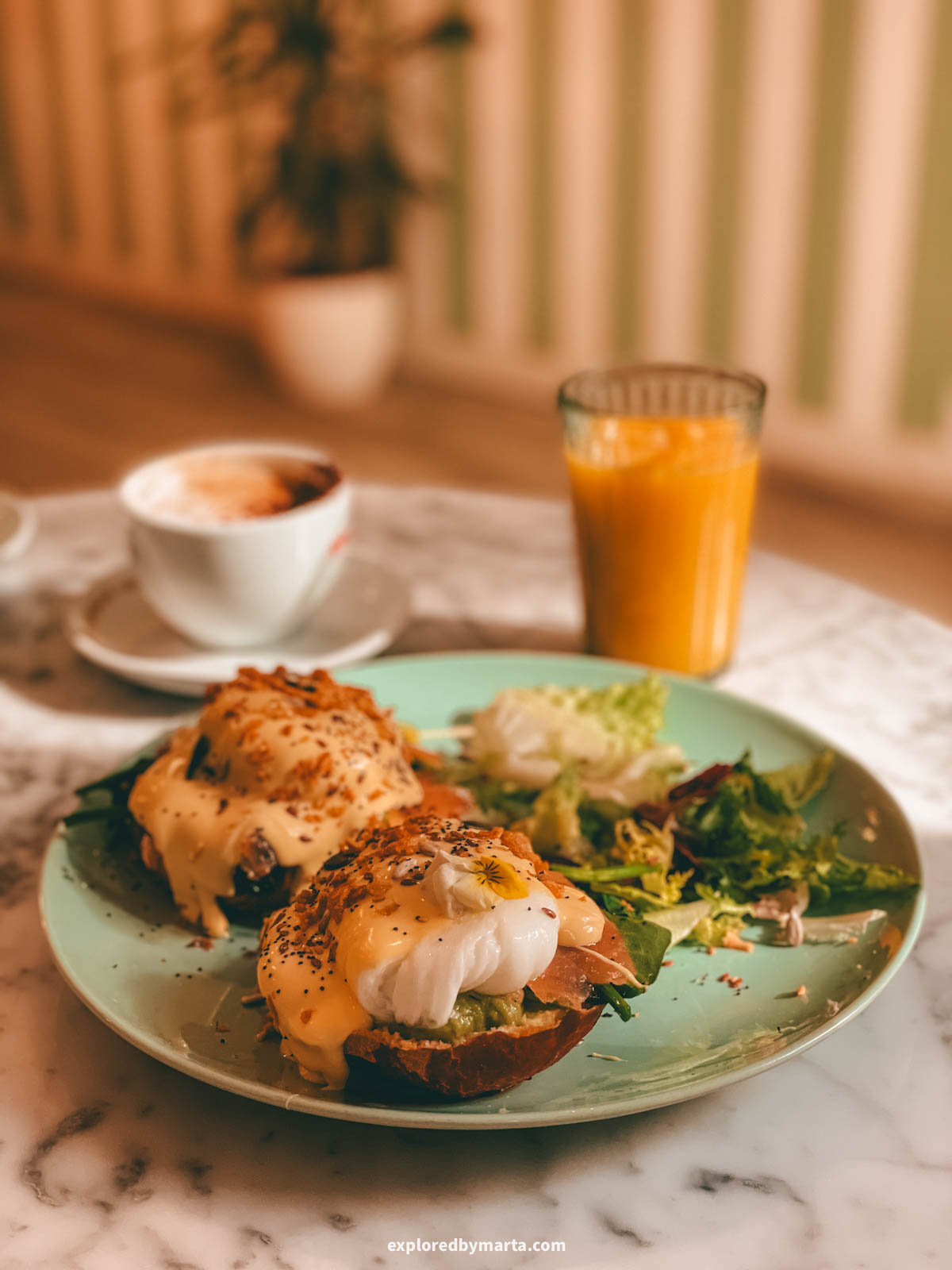 Breakfast at Caramello Salato café in Malaga, Spain