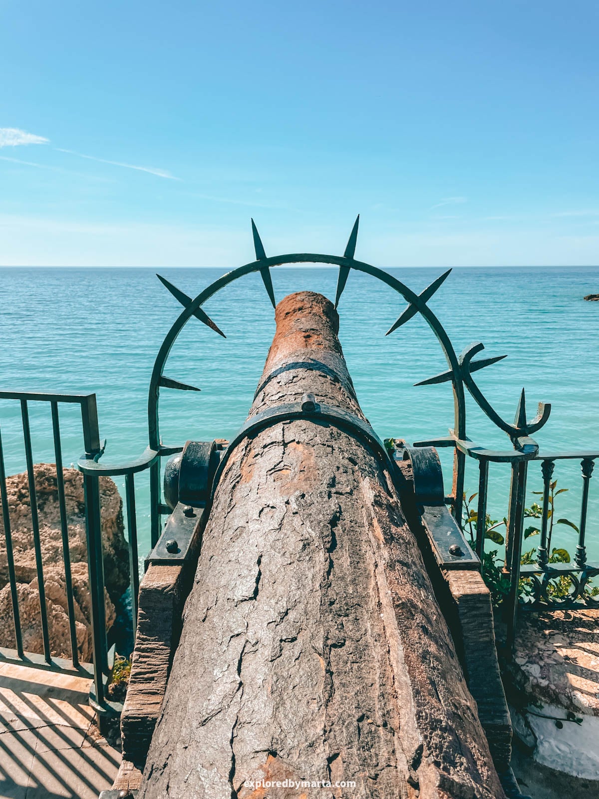 Cannon at the Balcony of Europe in Nerja, Spain