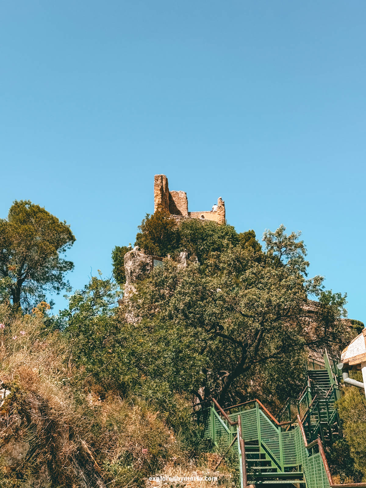 Castillo de San José seen from below in Guadalest, Spain