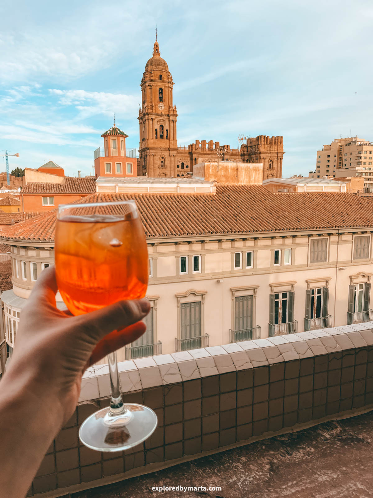 Drinks at La Terraza de Larios in Malaga, Spain
