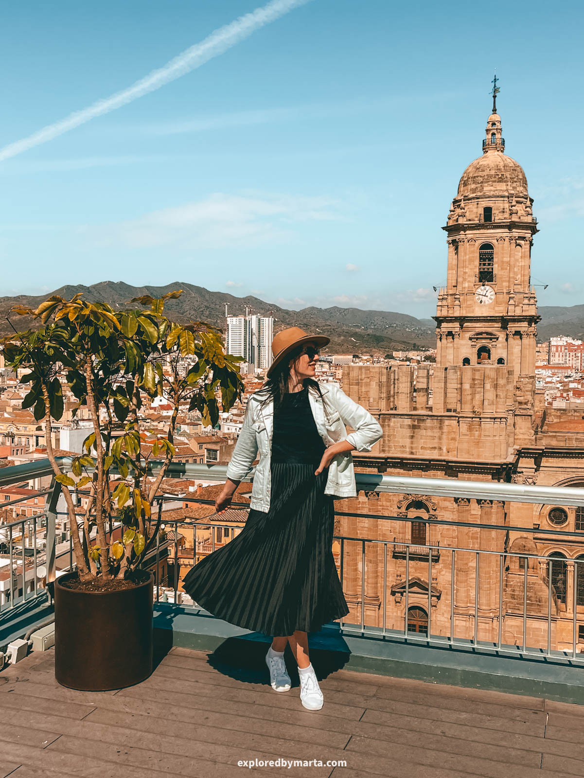 Drinks on the rooftop of AC Hotel Málaga Palacio in Malaga, Spain