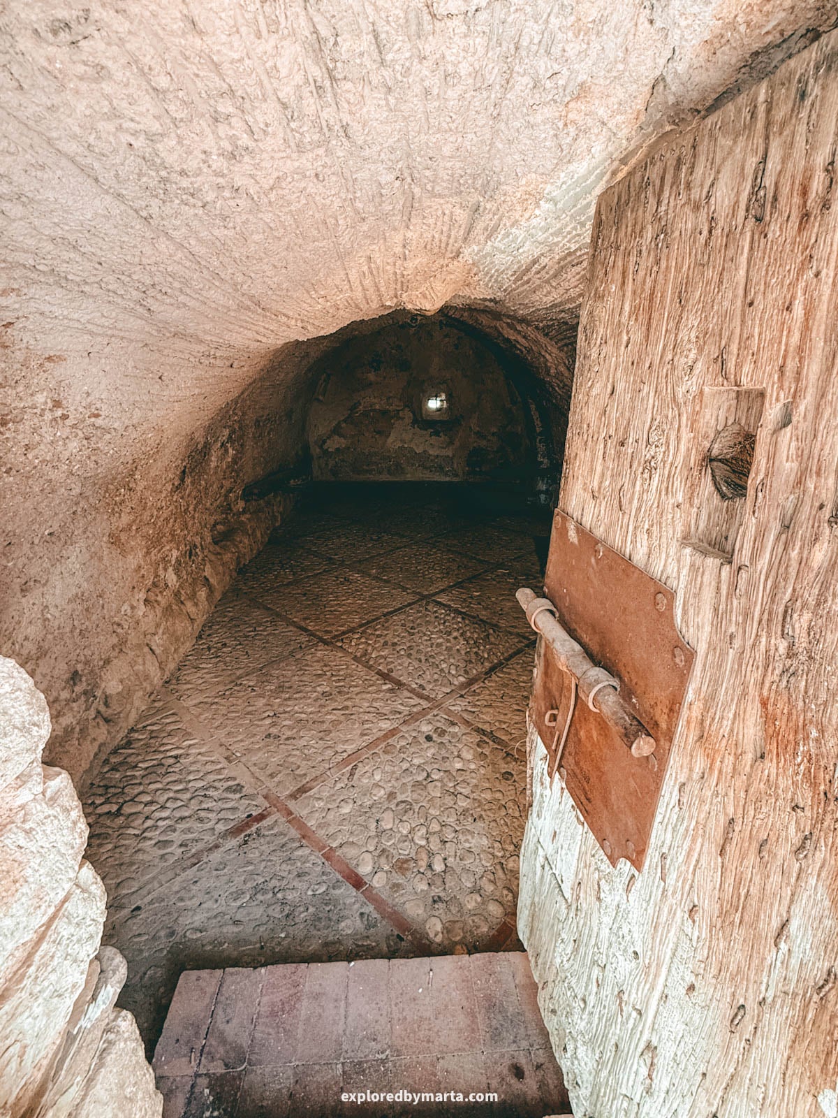 Inside the old prison cell with its vaulted ceiling in Guadalest, Spain