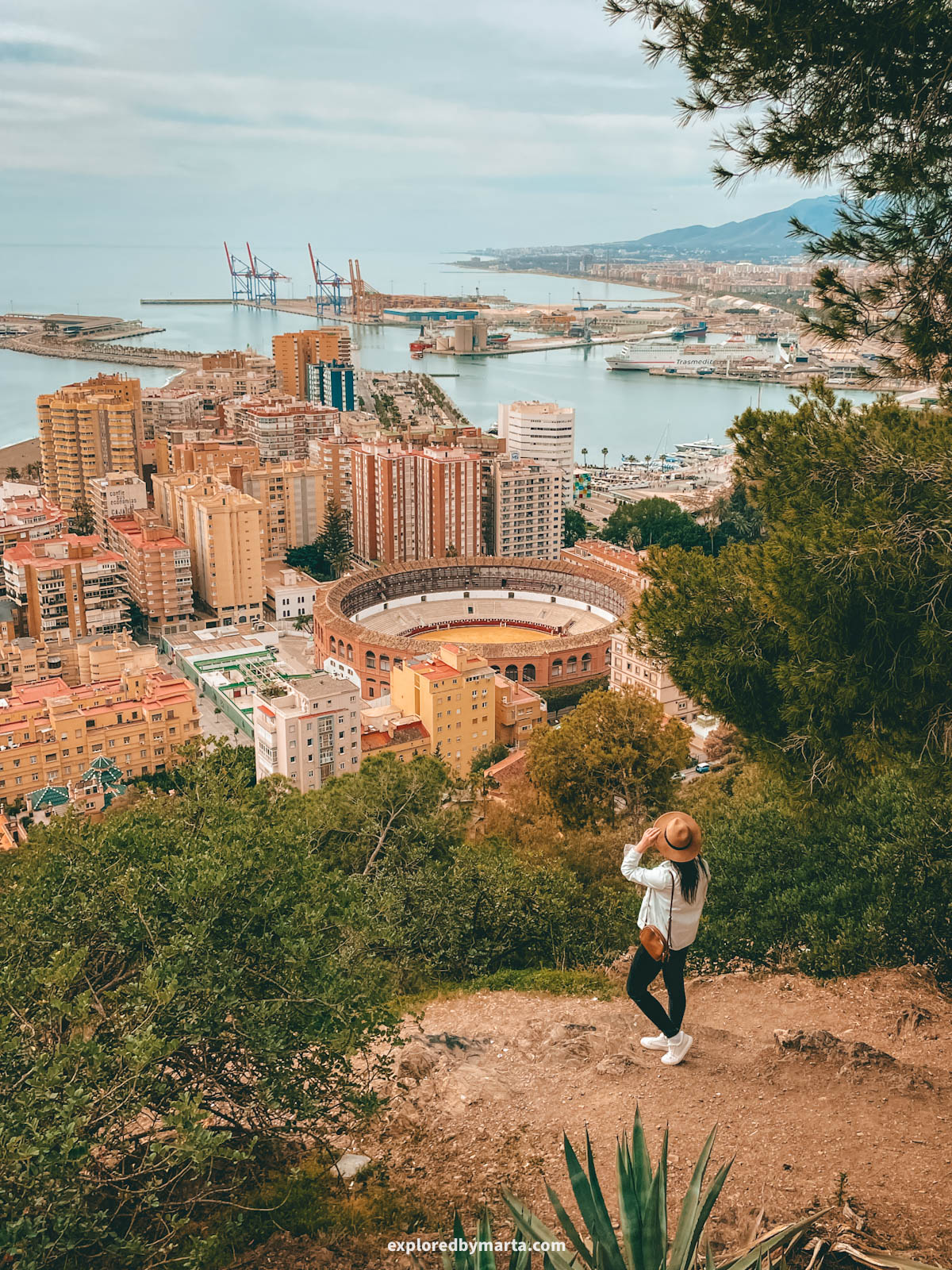 View from Mirador de Gibralfaro in Malaga, Spain