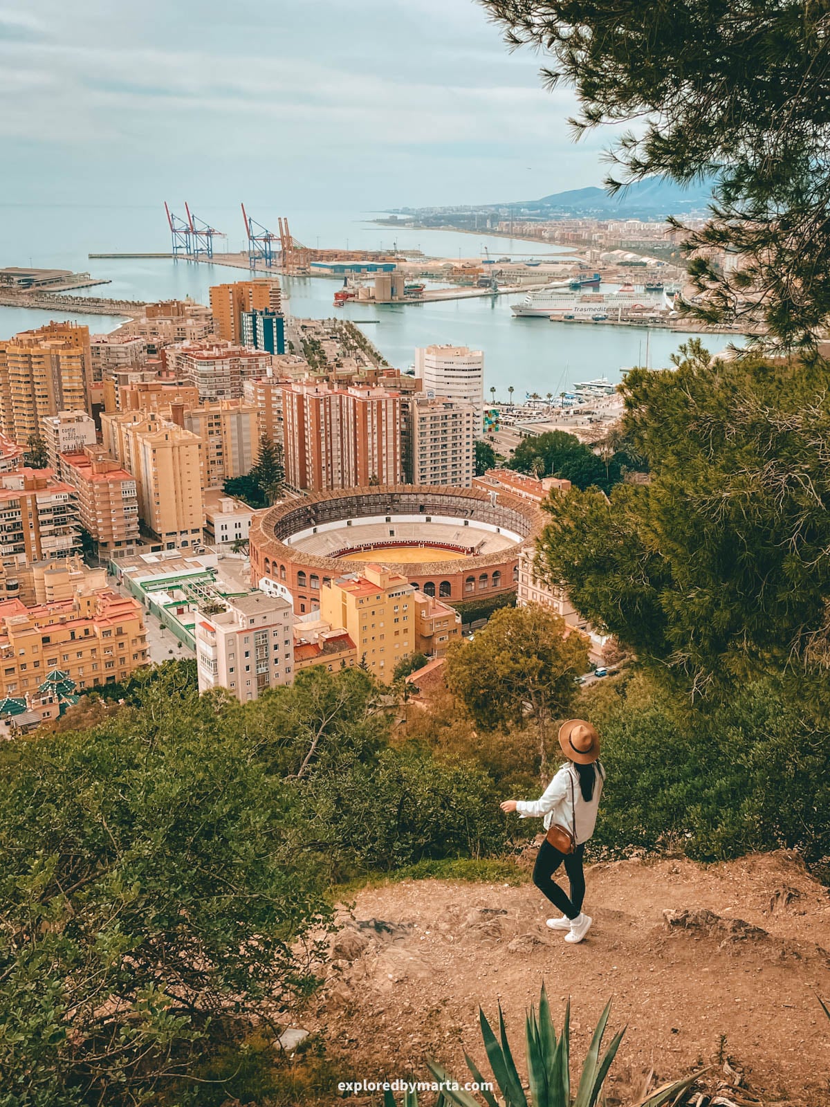 View from Mirador de Gibralfaro in Malaga, Spain