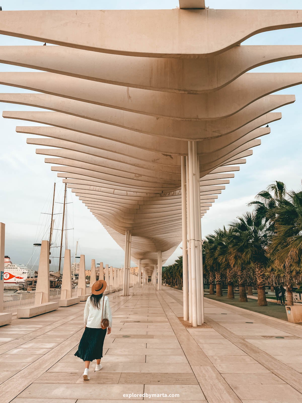 Palmeral de las Sorpresas promenade in Malaga, Spain