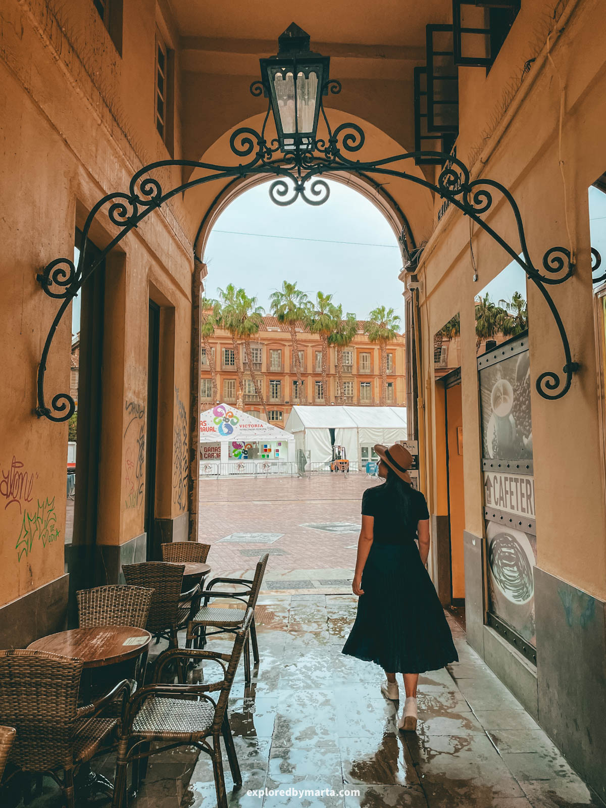 Pasaje Chinitas, a historic arcade near Plaza de la Constitución in Málaga, Spain
