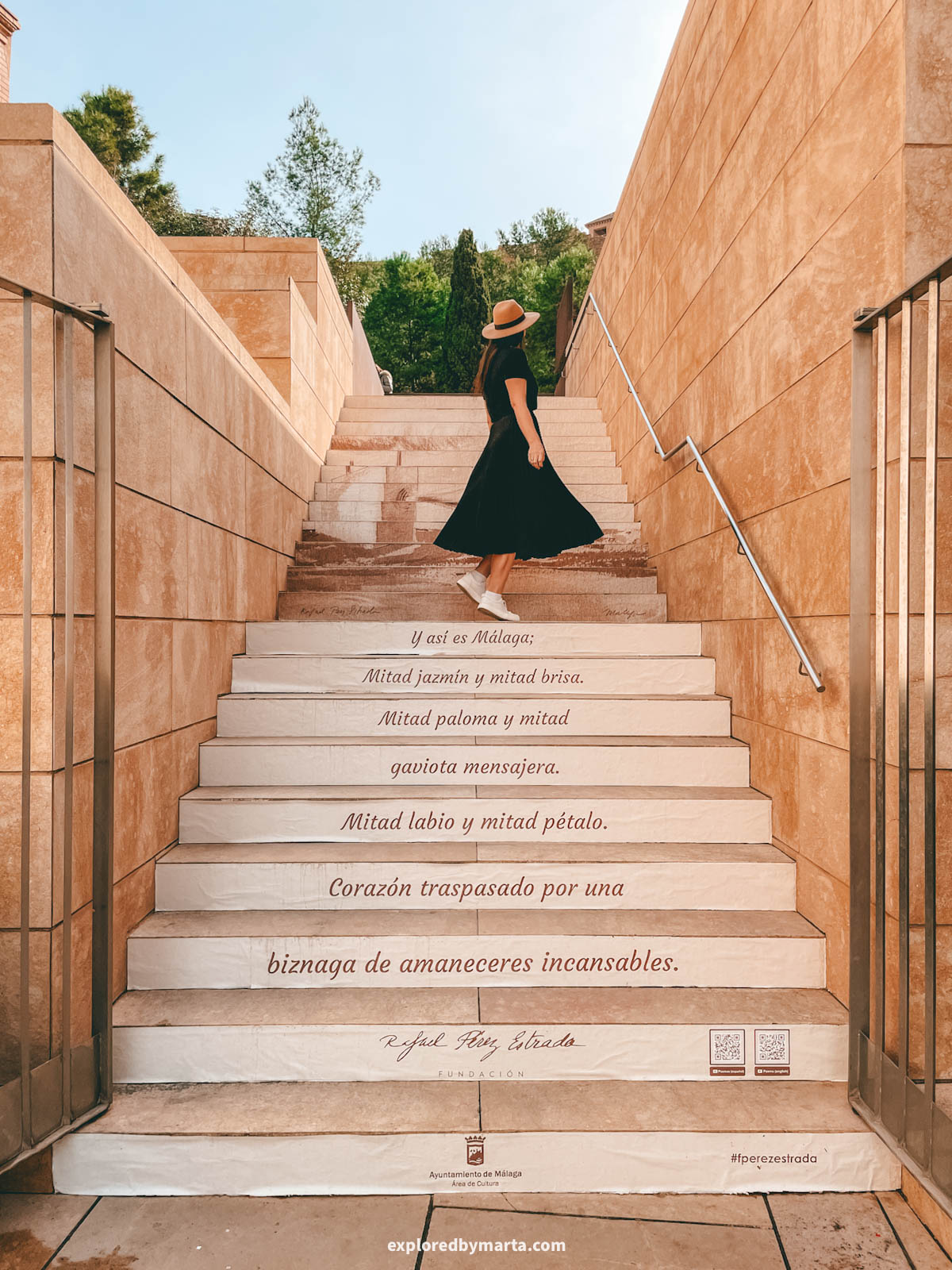 Poem stairs in Malaga, Spain