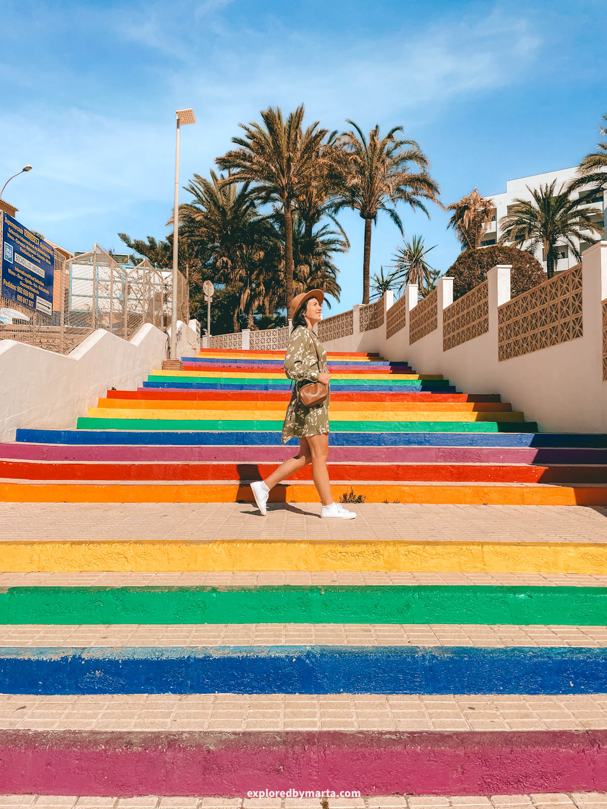 Rainbow Steps in Nerja, Spain