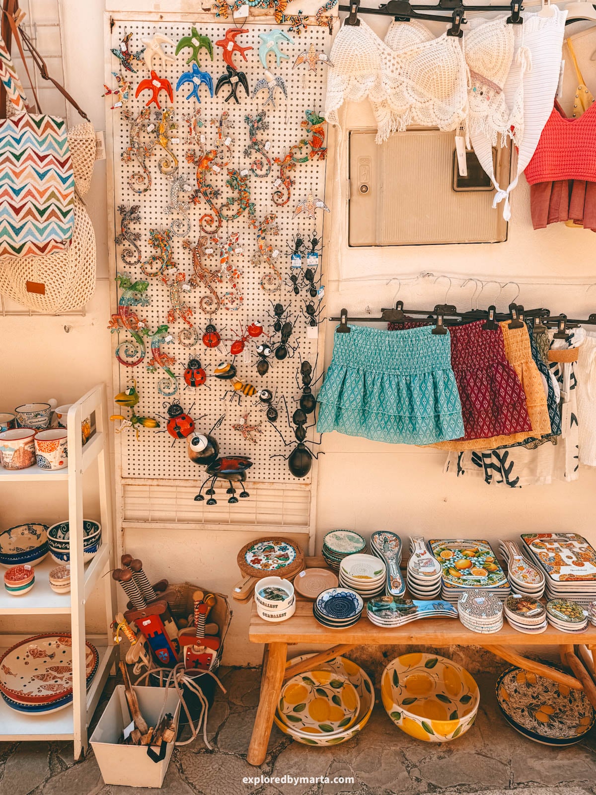 Souvenir and local product shops in the old town of Guadalest, Spain