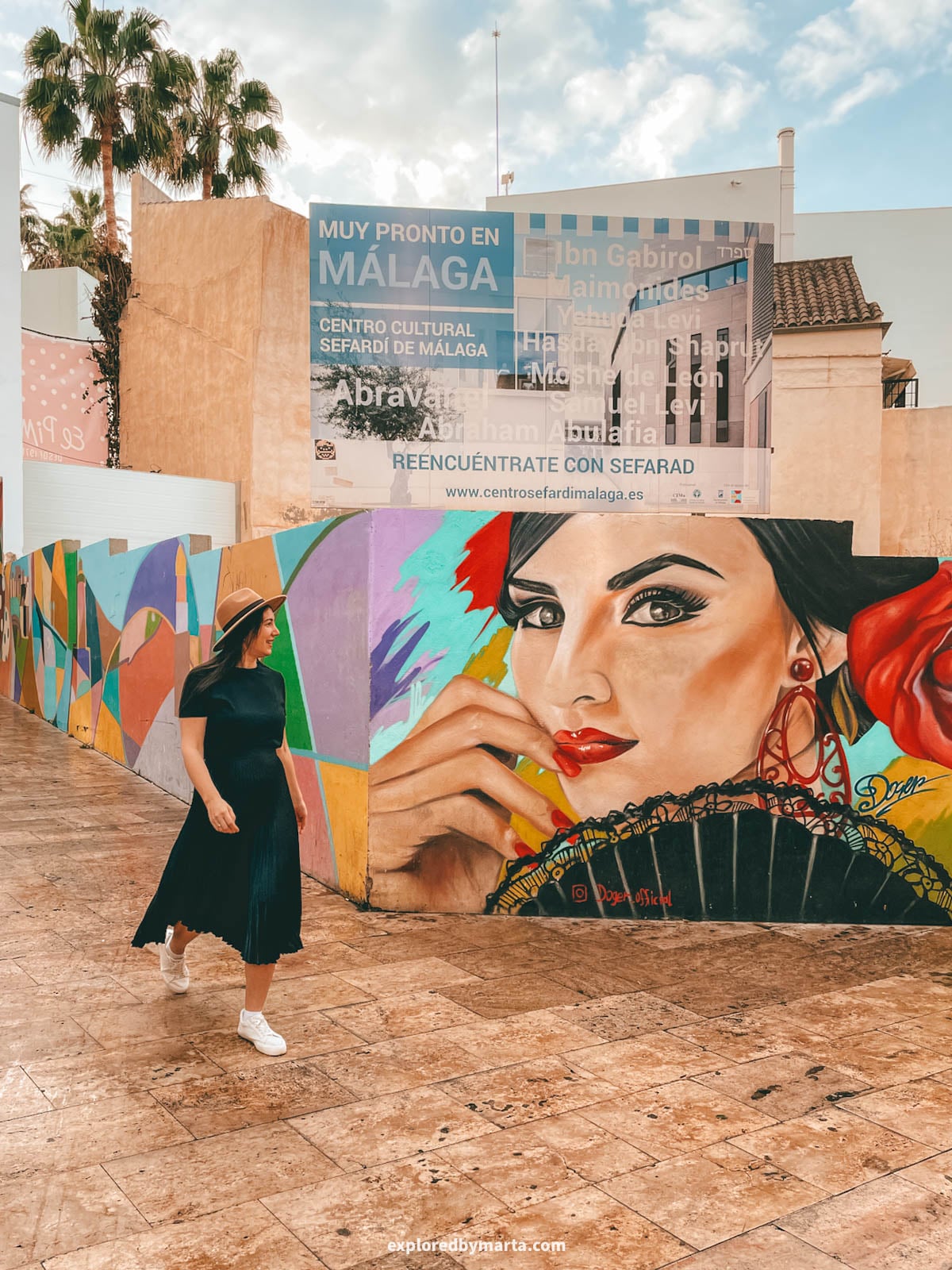 Street art at Plaza de la Judería in Malaga, Spain