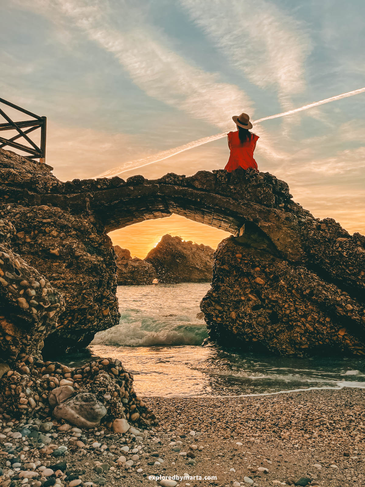 Sunrise at Playa el Salón in Nerja, Spain