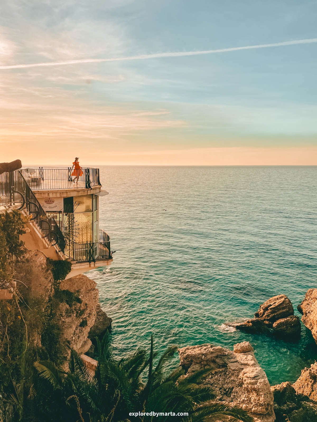 Sunrise at the Balcón de Europa in Nerja, Spain